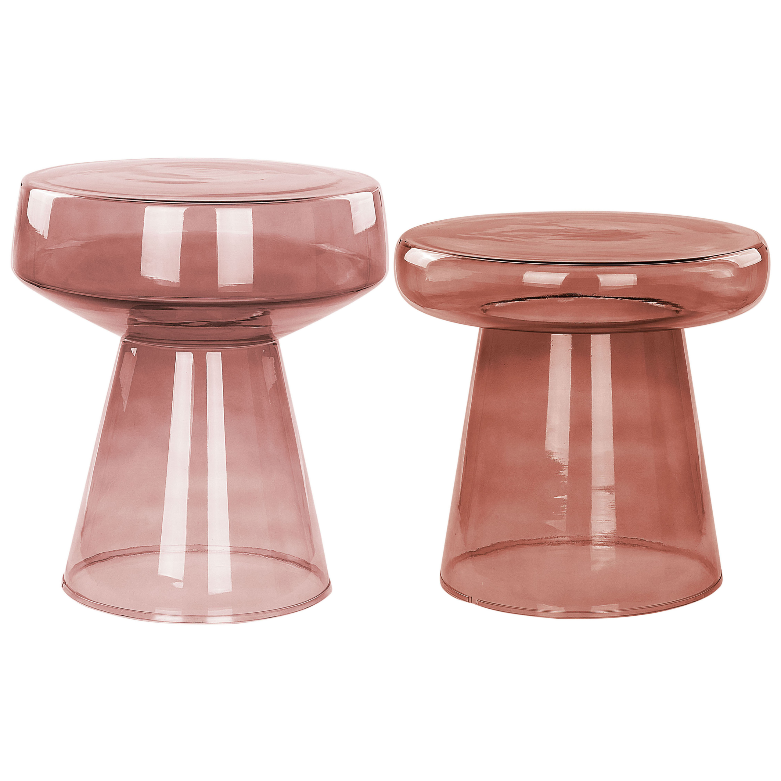 Bijzettafel set van 2 glas donkerrood LAGUNA/CALDERA