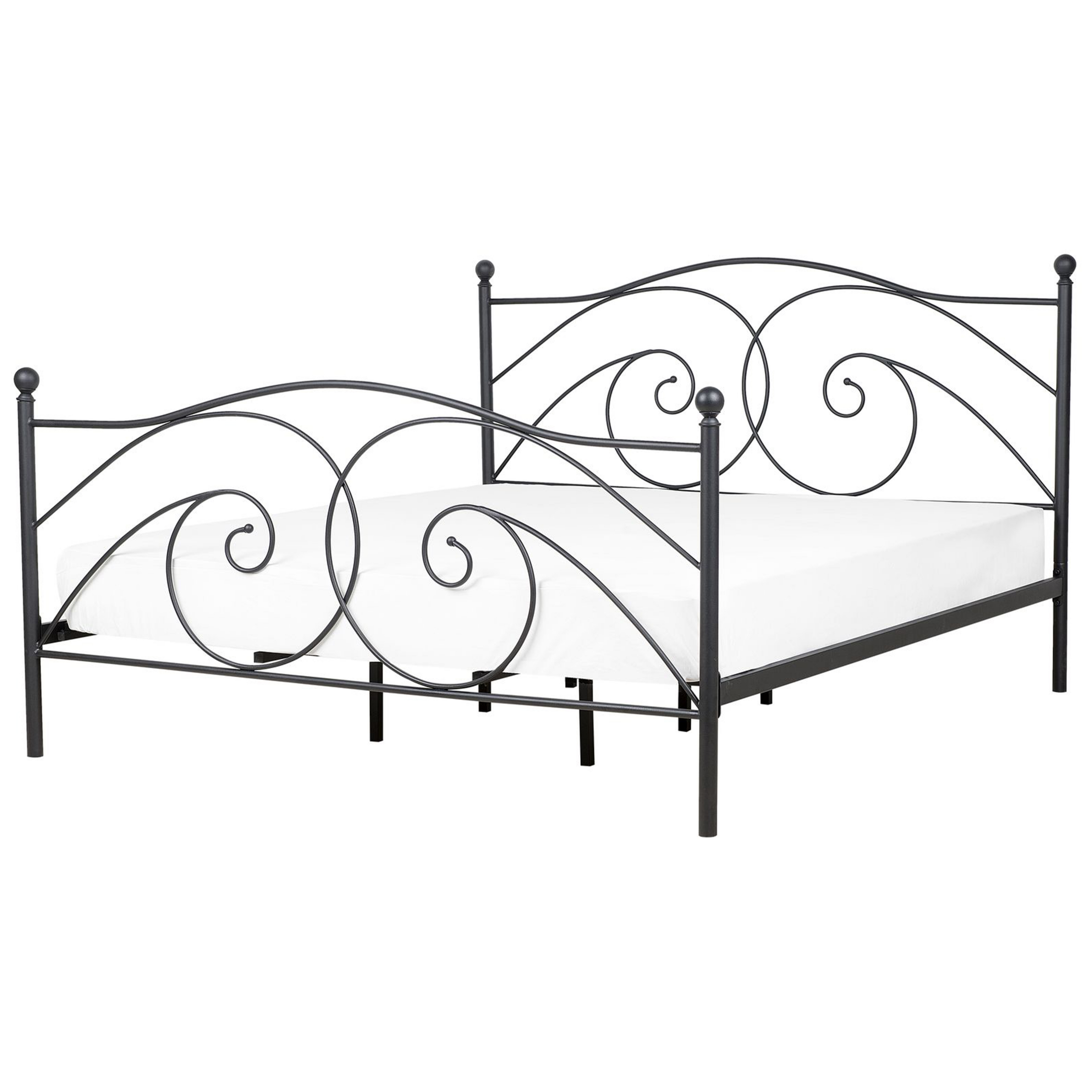 Bed metaal zwart 180 x 200 cm DINARD