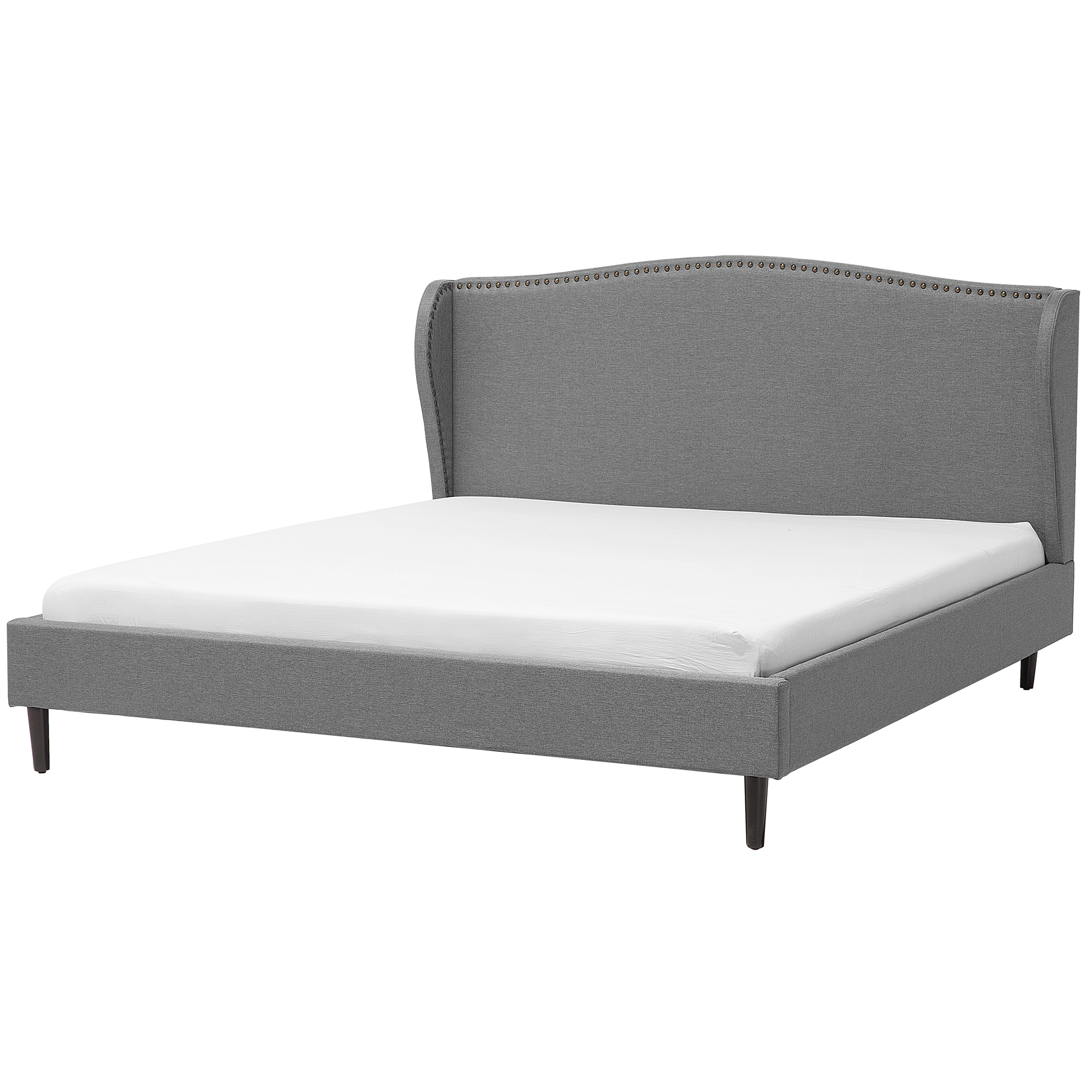 Beliani - Cama de casal em tecido cinzento 180 x 200 cm COLMAR