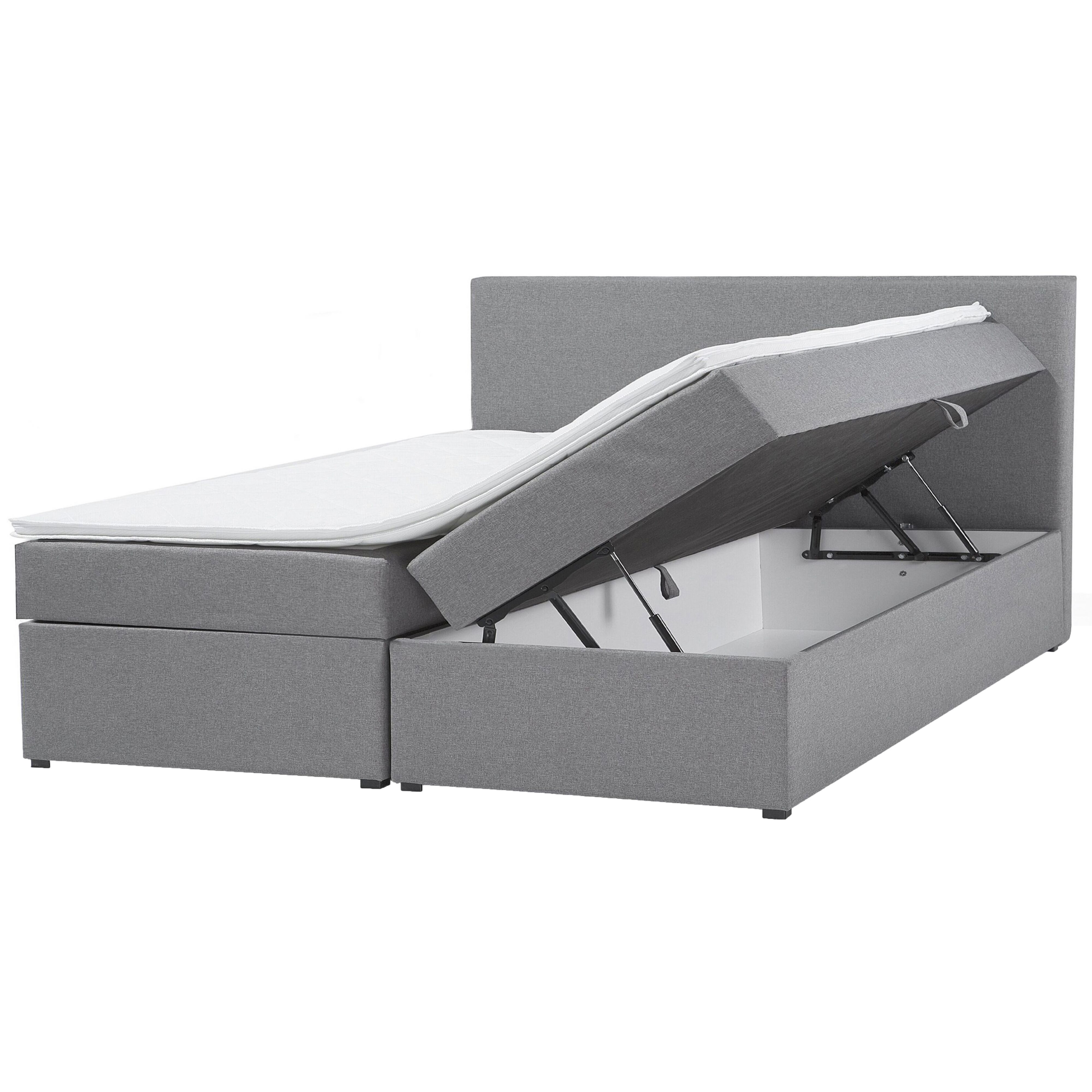 Boxspring stof grijs 180 x 200 cm SENATOR