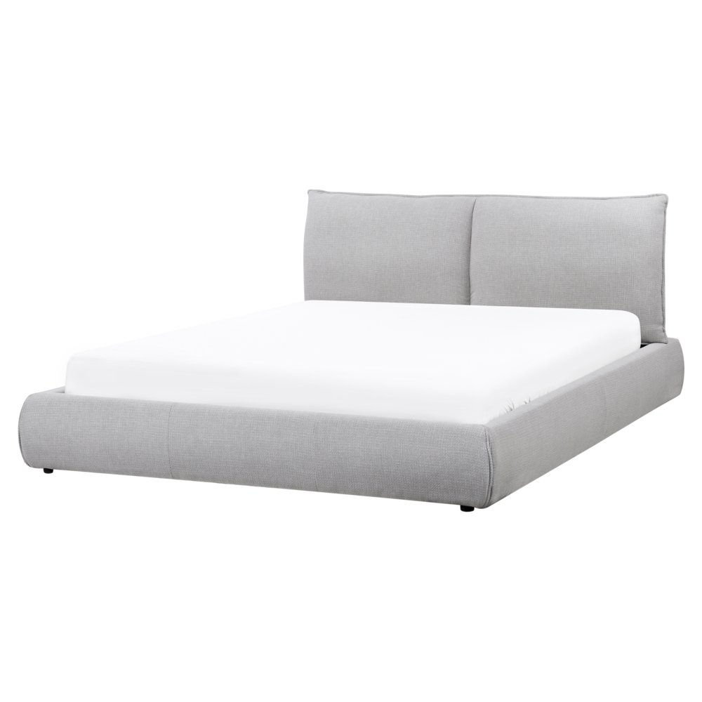 Letto matrimoniale d acqua moderno imbottito in tessuto 160 x 200 cm con materasso Grigio chiaro Camera da letto in stile moderno