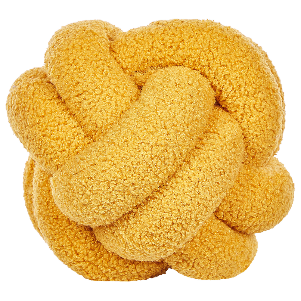 Image of Cuscino Decorativo Cuscino Nodo Velluto Giallo 20 x 20 cm Accessori Decorativi
