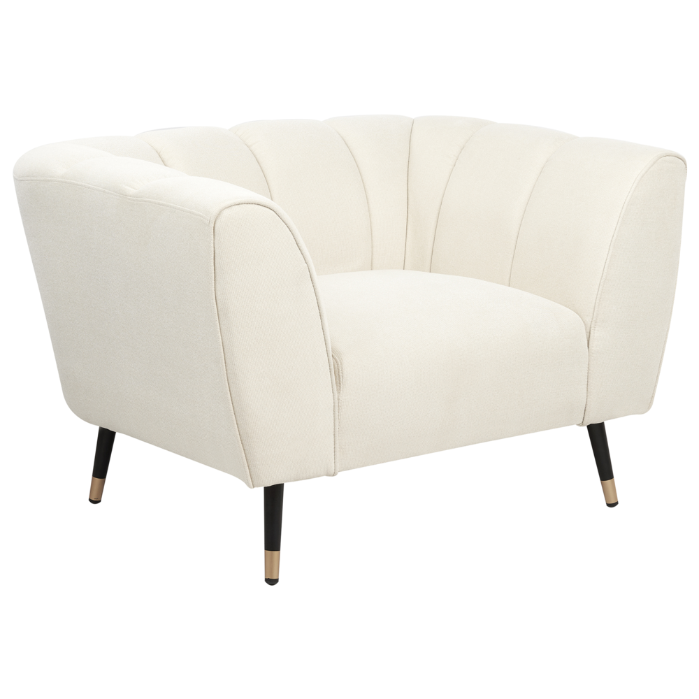 Poltrona Beige Chiaro Rivestimento in tessuto Seduta larga e profonda basso Moderno Accogliente