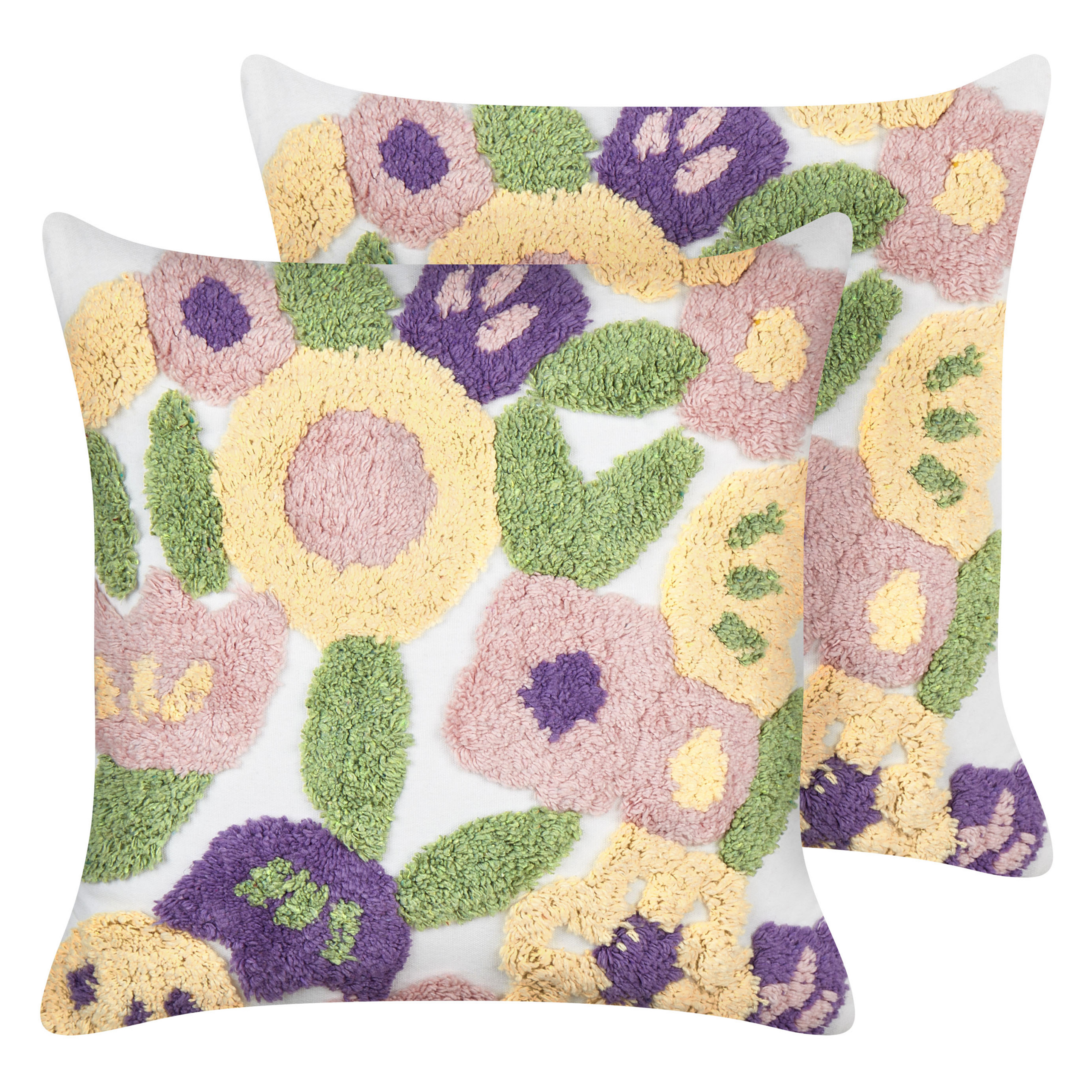 Set van 2 kussens Getuft Katoen Multicolor TRICORNIO 45 x 45 cm