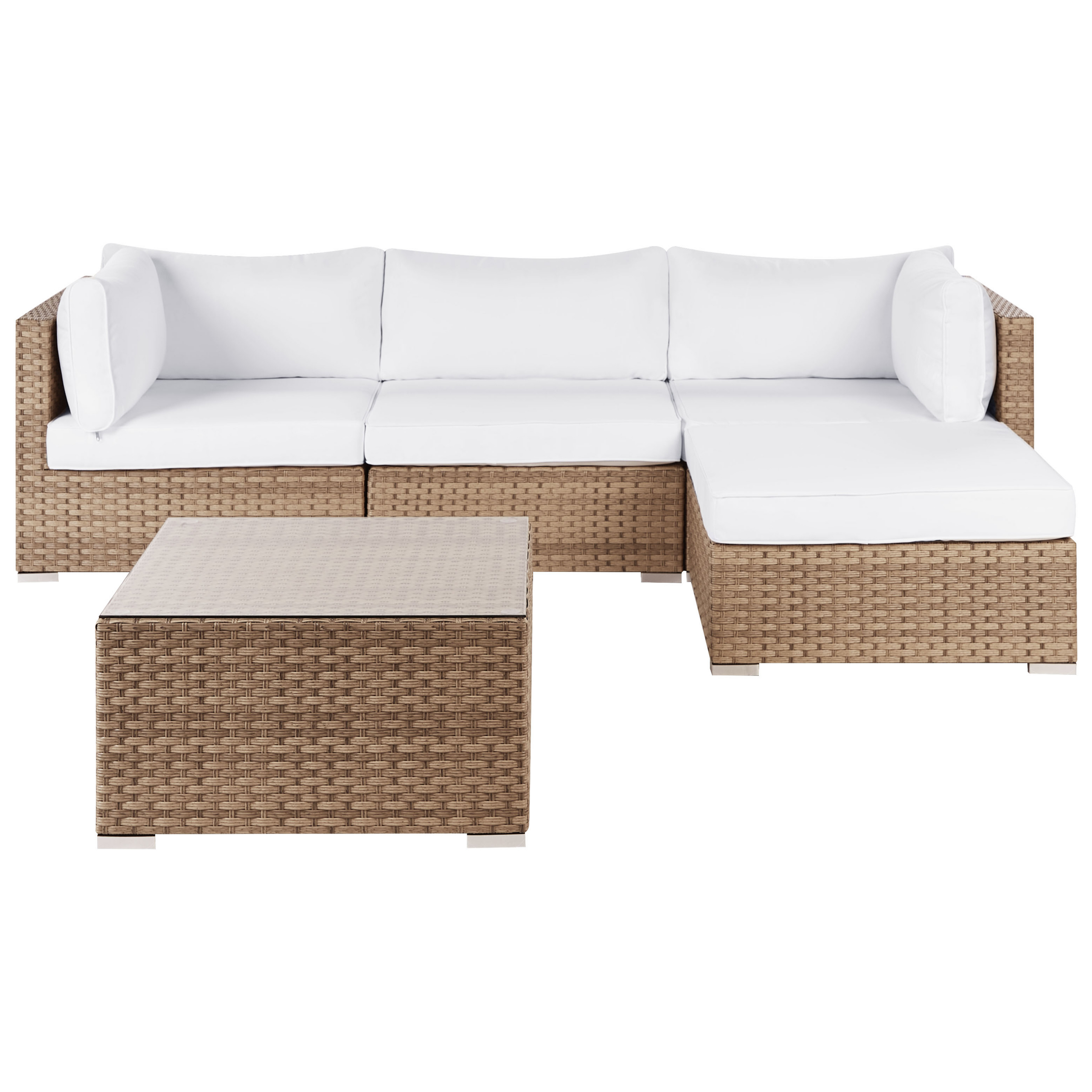 Loungeset Linkerzijde PE rotan Natuurlijk SANO