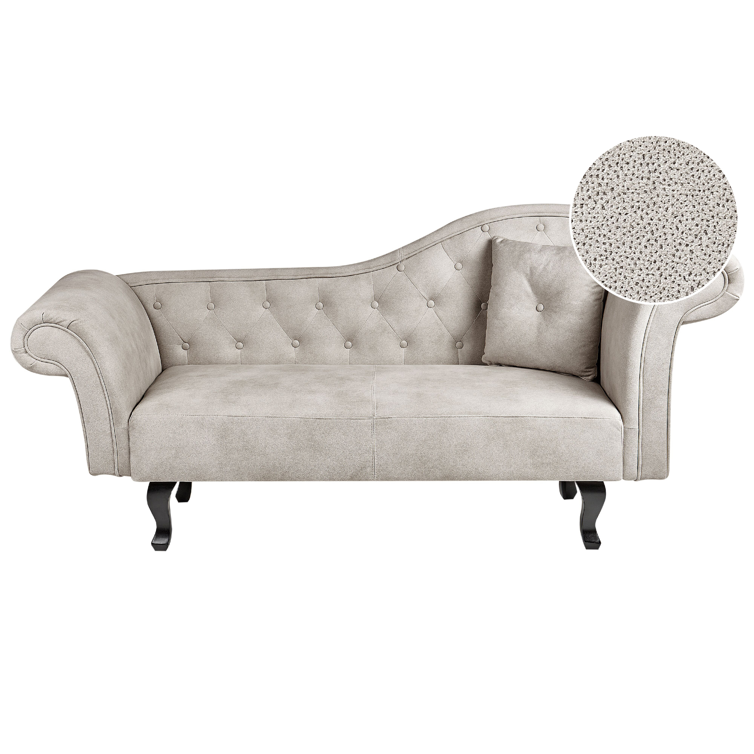 Chaise longue fluweel taupe rechtszijdig LATTES II