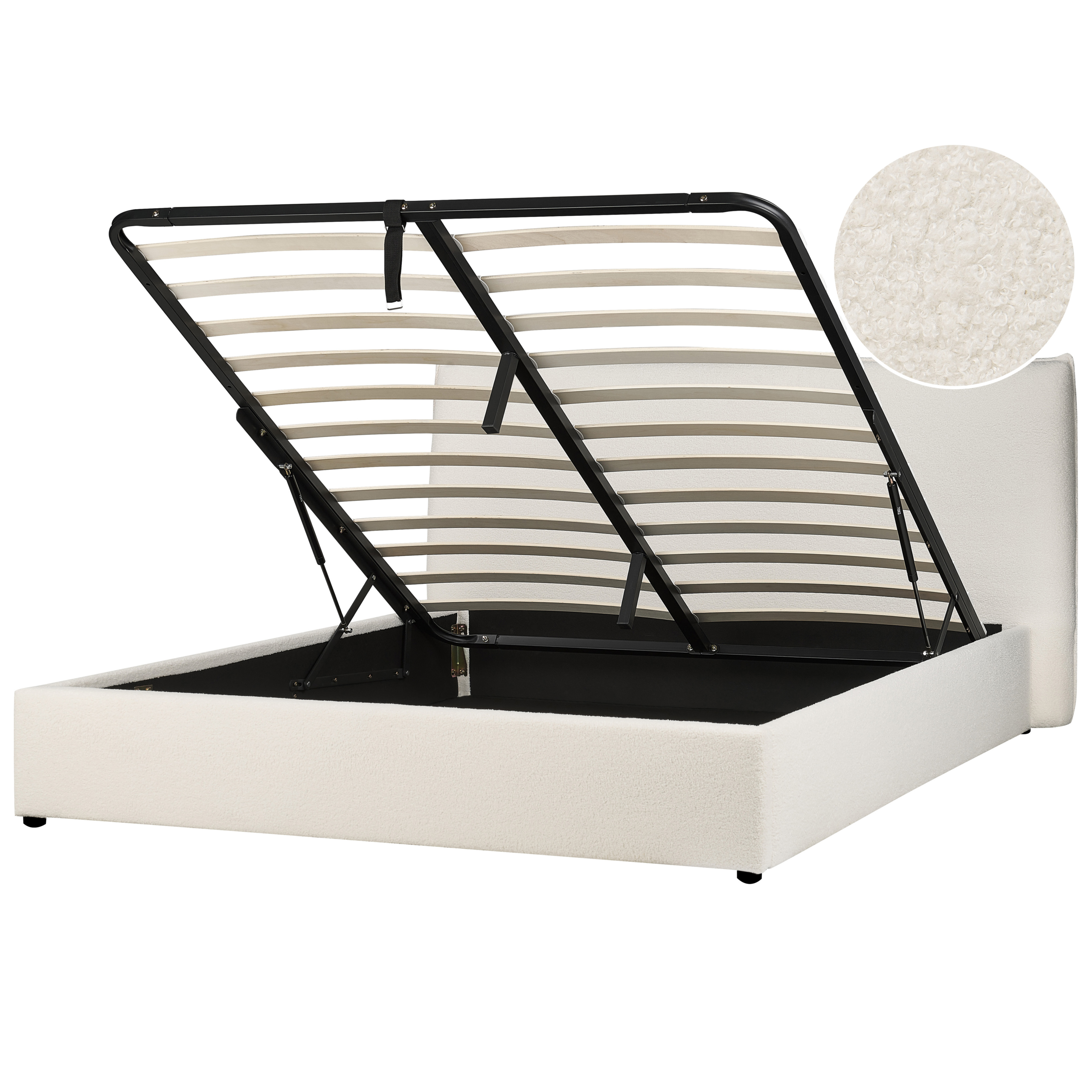 Bed boucle off-white 180 x 200 cm LAVAUR
