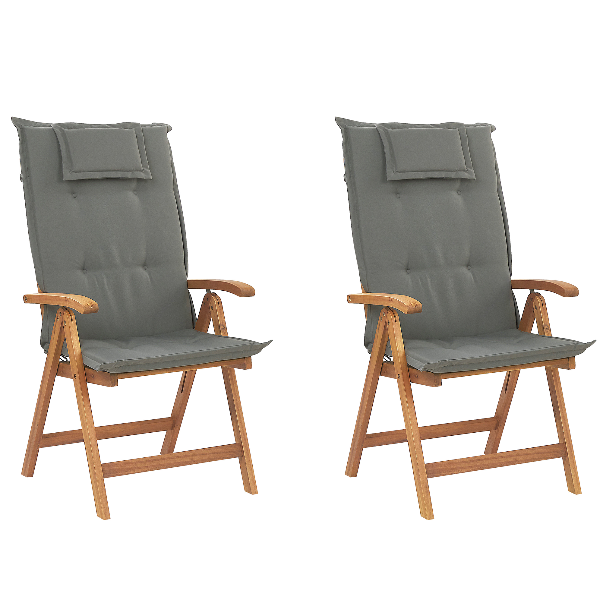 Set van 2 stoelen met kussen Hout Grafietgrijs JAVA