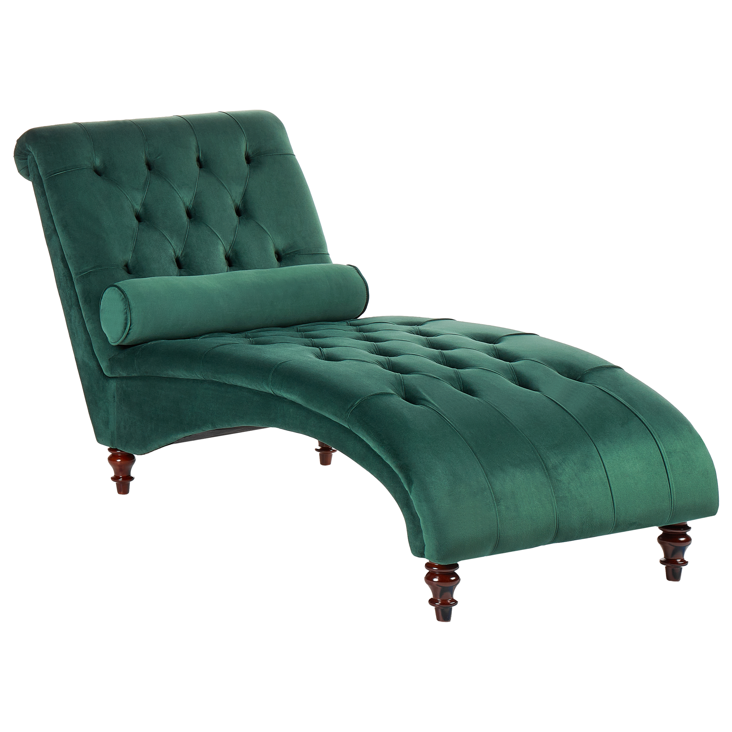 Chaise longue fluweel donkergroen MURET