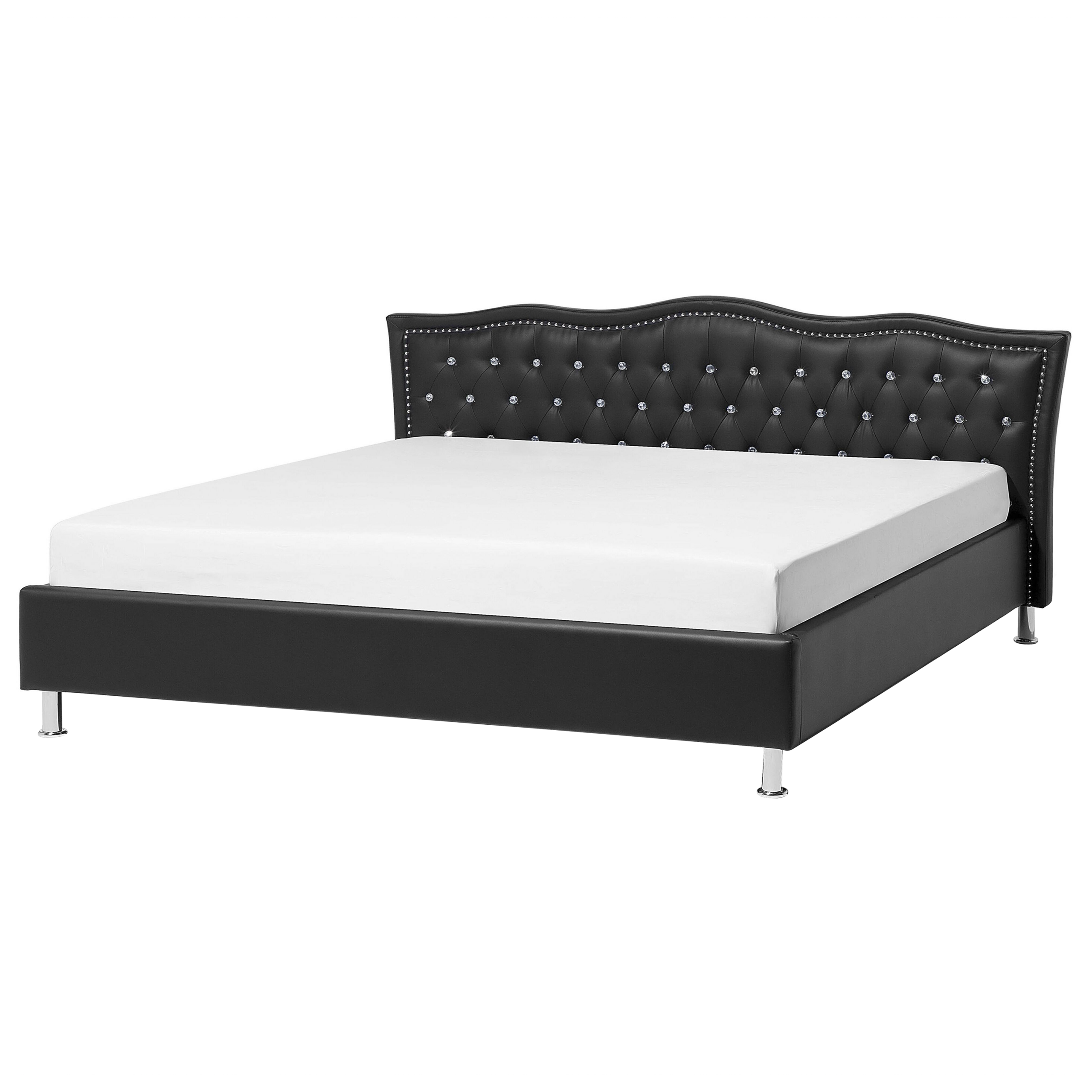 Bed kunstleer zwart 180 x 200 cm METZ