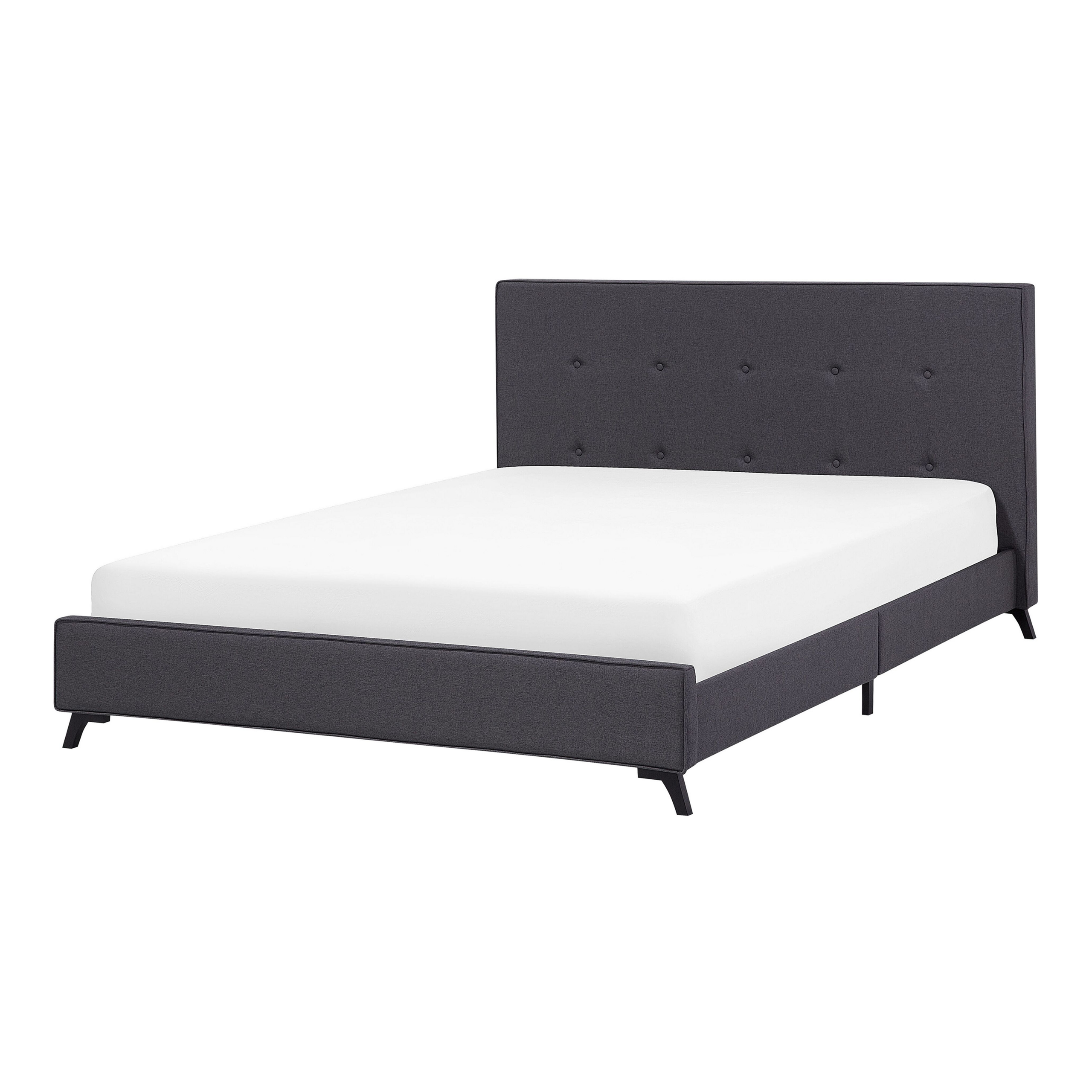 Bed stof donkergrijs 140 x 200 cm AMBASSADOR