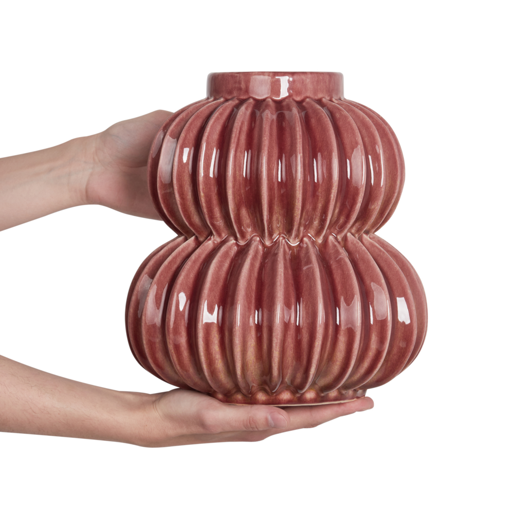 Vaso Da Fiori Rosso Gres Decorazione Per Interni Pezzo Design Moderno Impermeabile