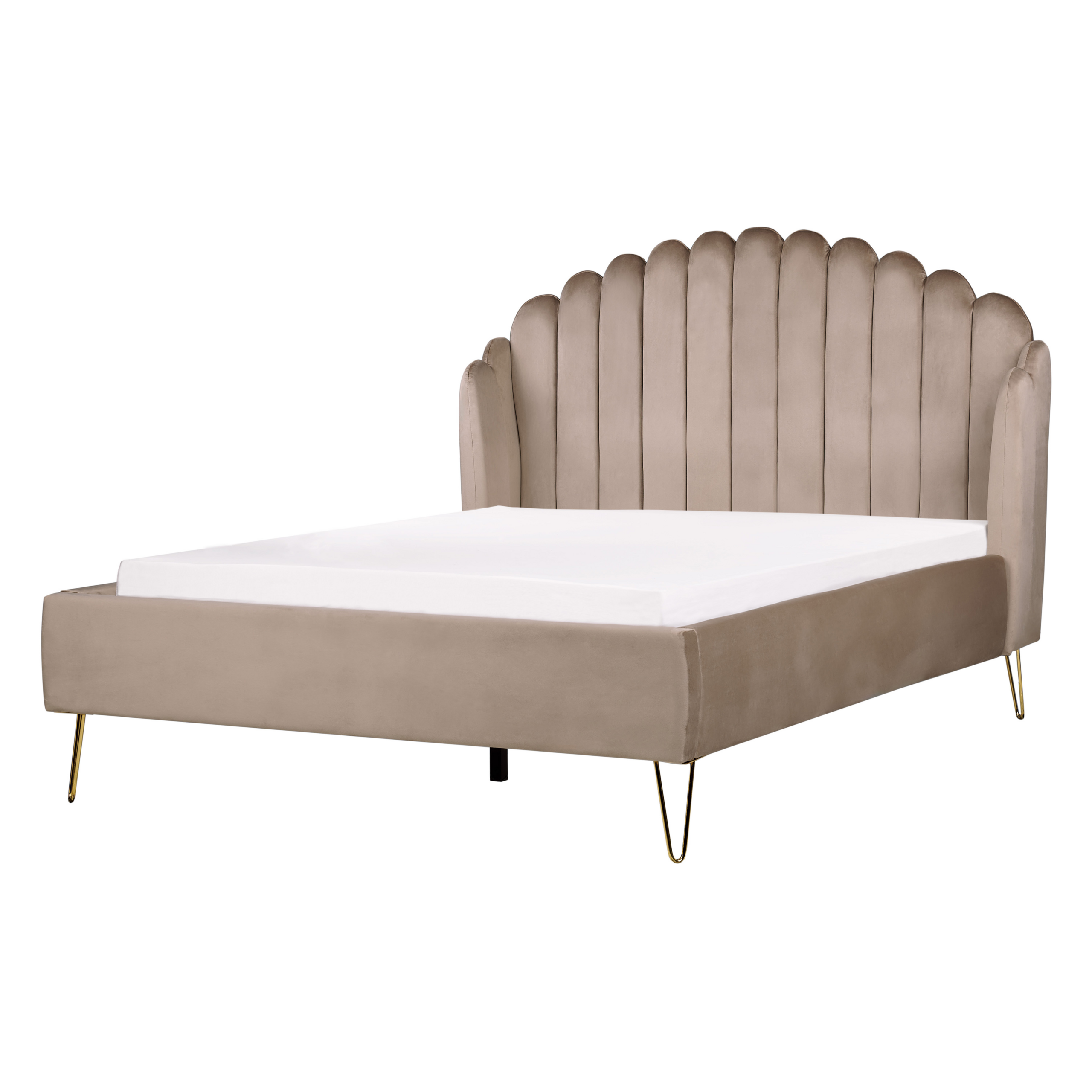 Bed fluweel taupe 140 x 200 cm AMBILLOU