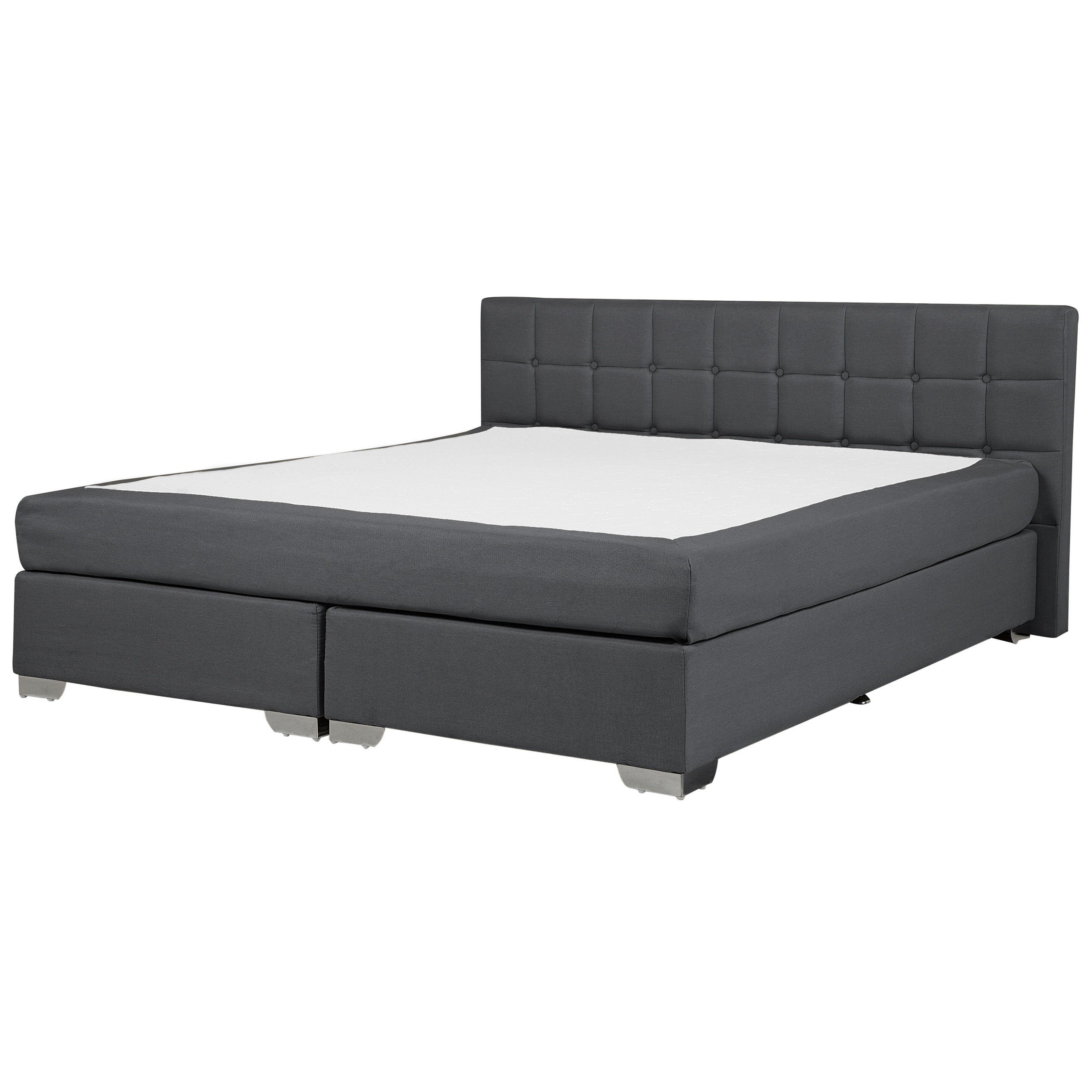 Boxspring stof donkergrijs 180 x 200 cm ADMIRAL