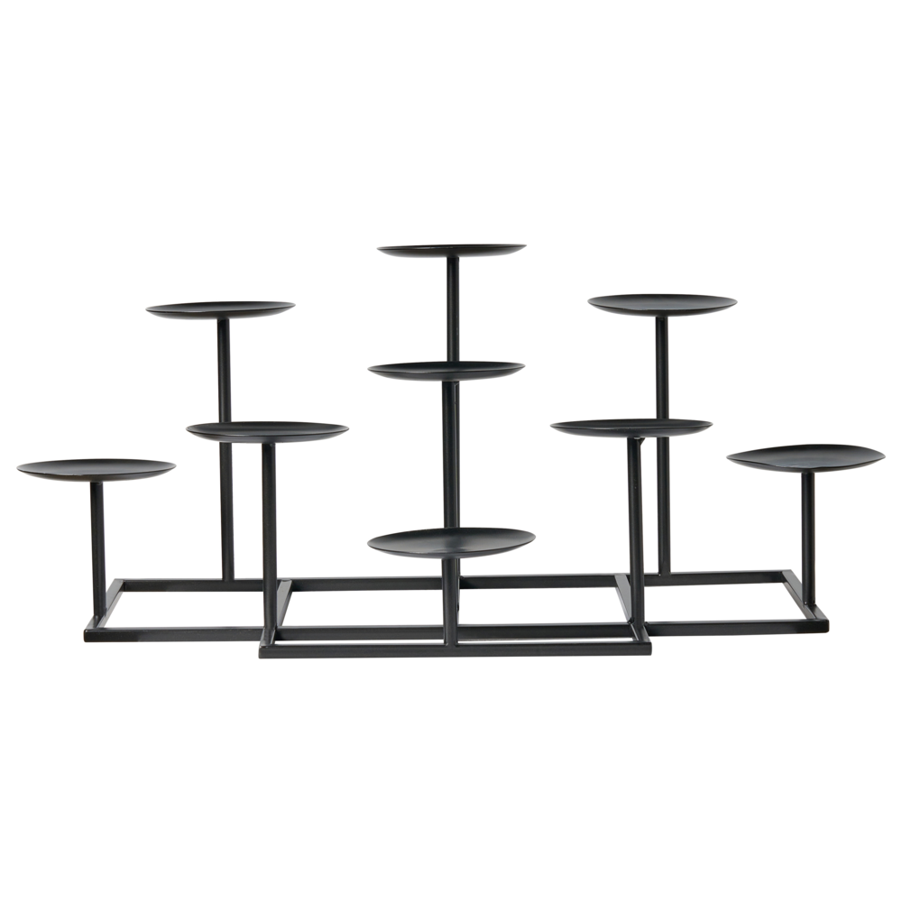 Portacandele in metallo nero 23 cm Decorazione moderna per centrotavola