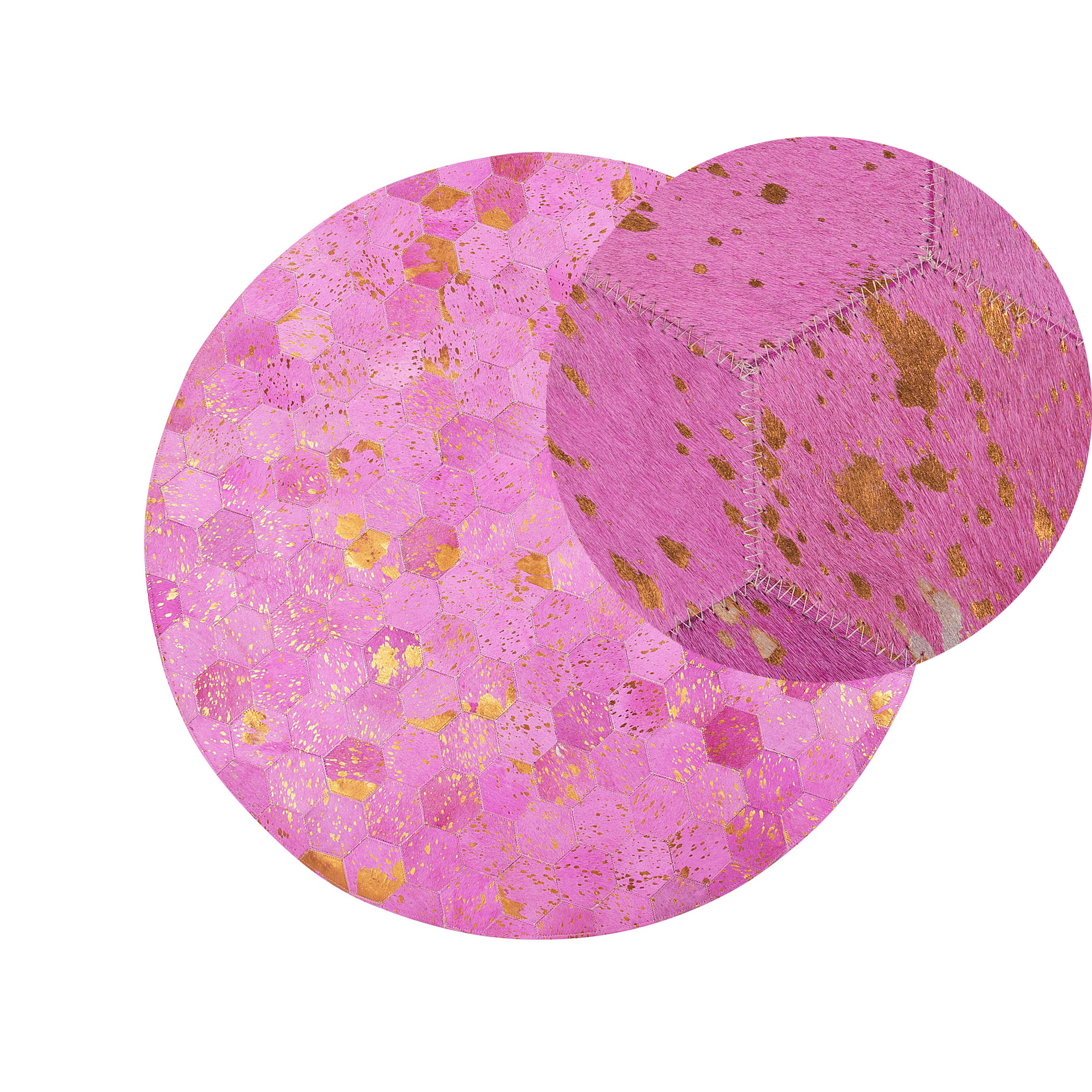 Vloerkleed patchwork roze ⌀ 140 cm ZEYTIN