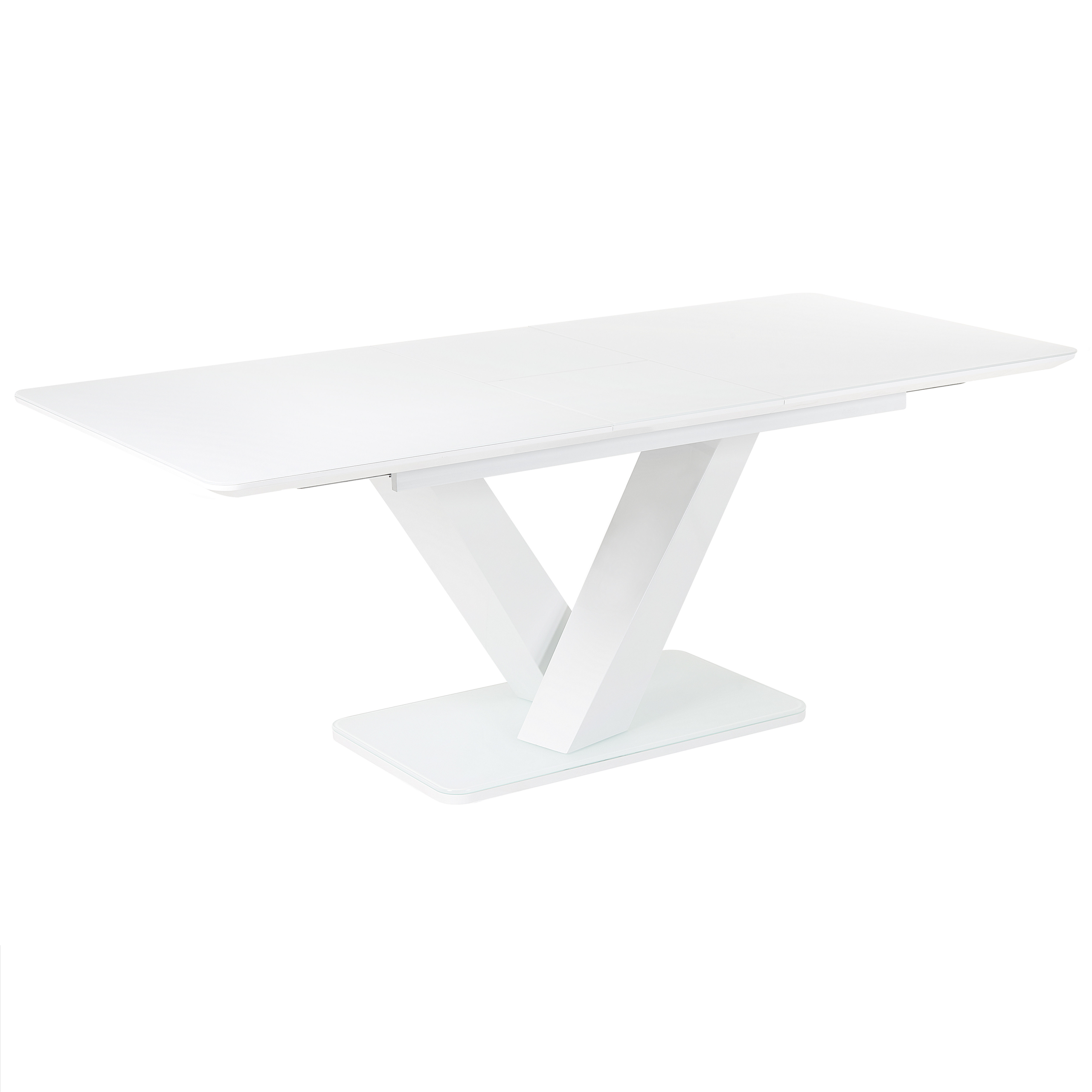 Eettafel uitschuifbaar MDF wit 160 / 200 x 90 cm SALTUM