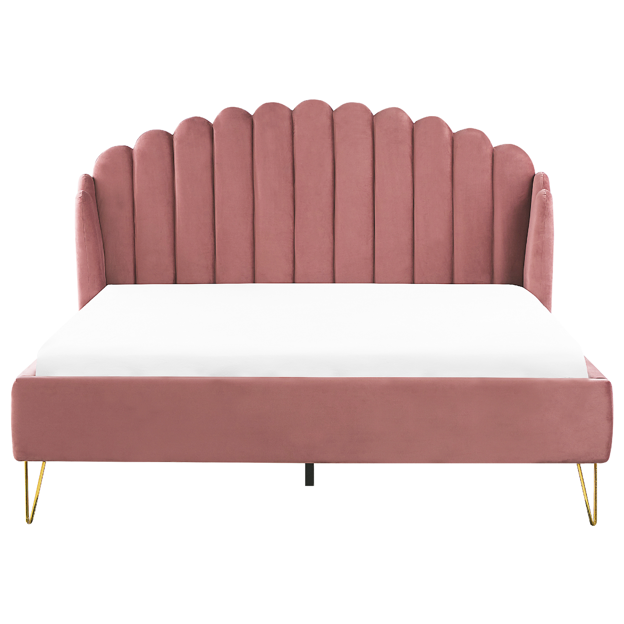 imagem de Cama de casal em veludo rosa 180 x 200 cm AMBILLOU4