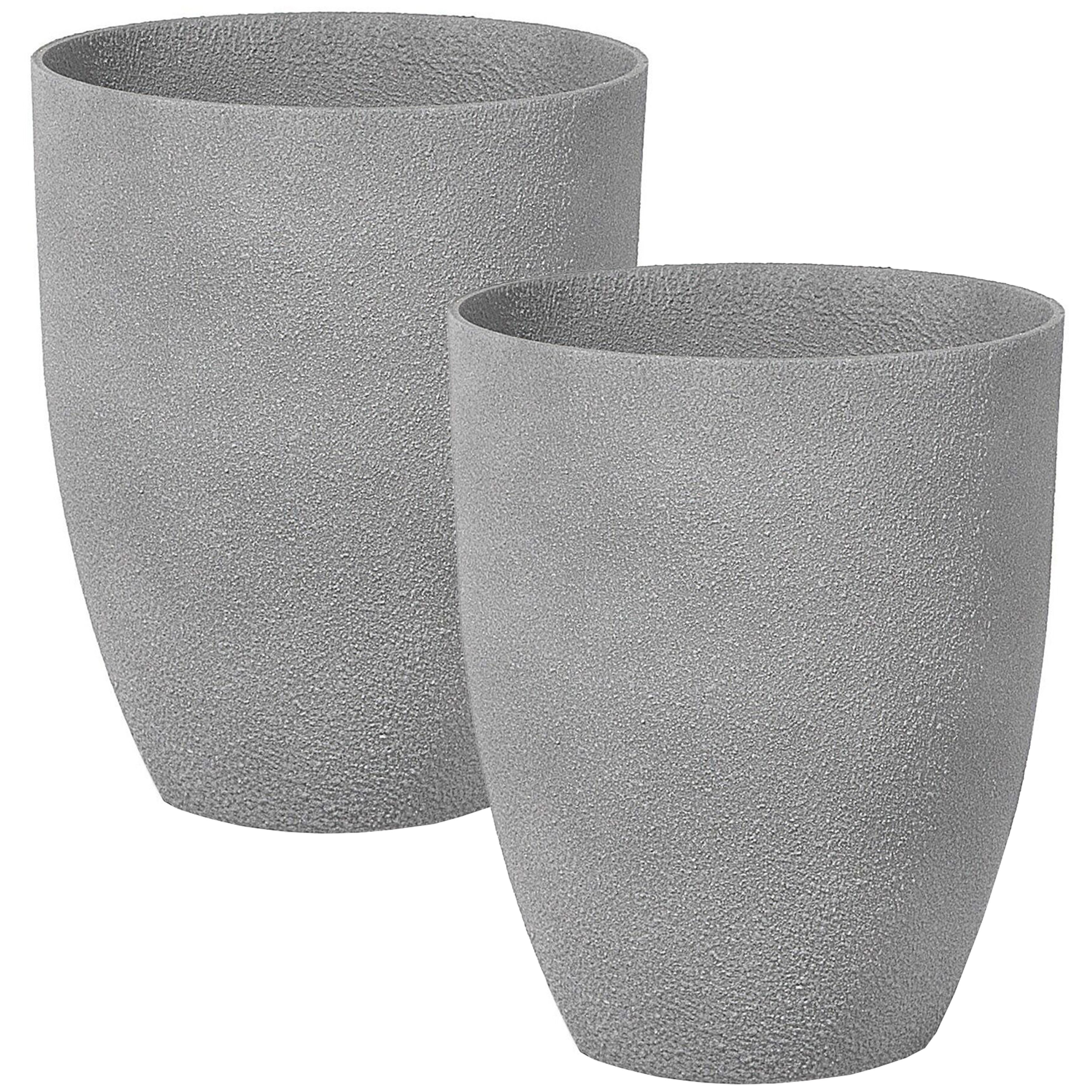 Bloempot set van 2 grijs 35x35x42 cm CROTON