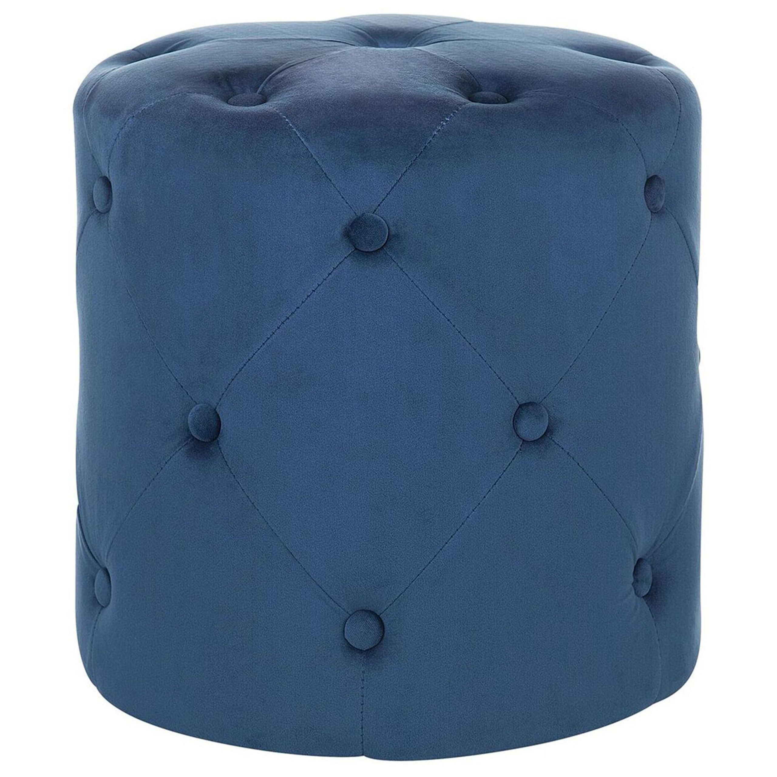 Poef fluweel donkerblauw COROLLA