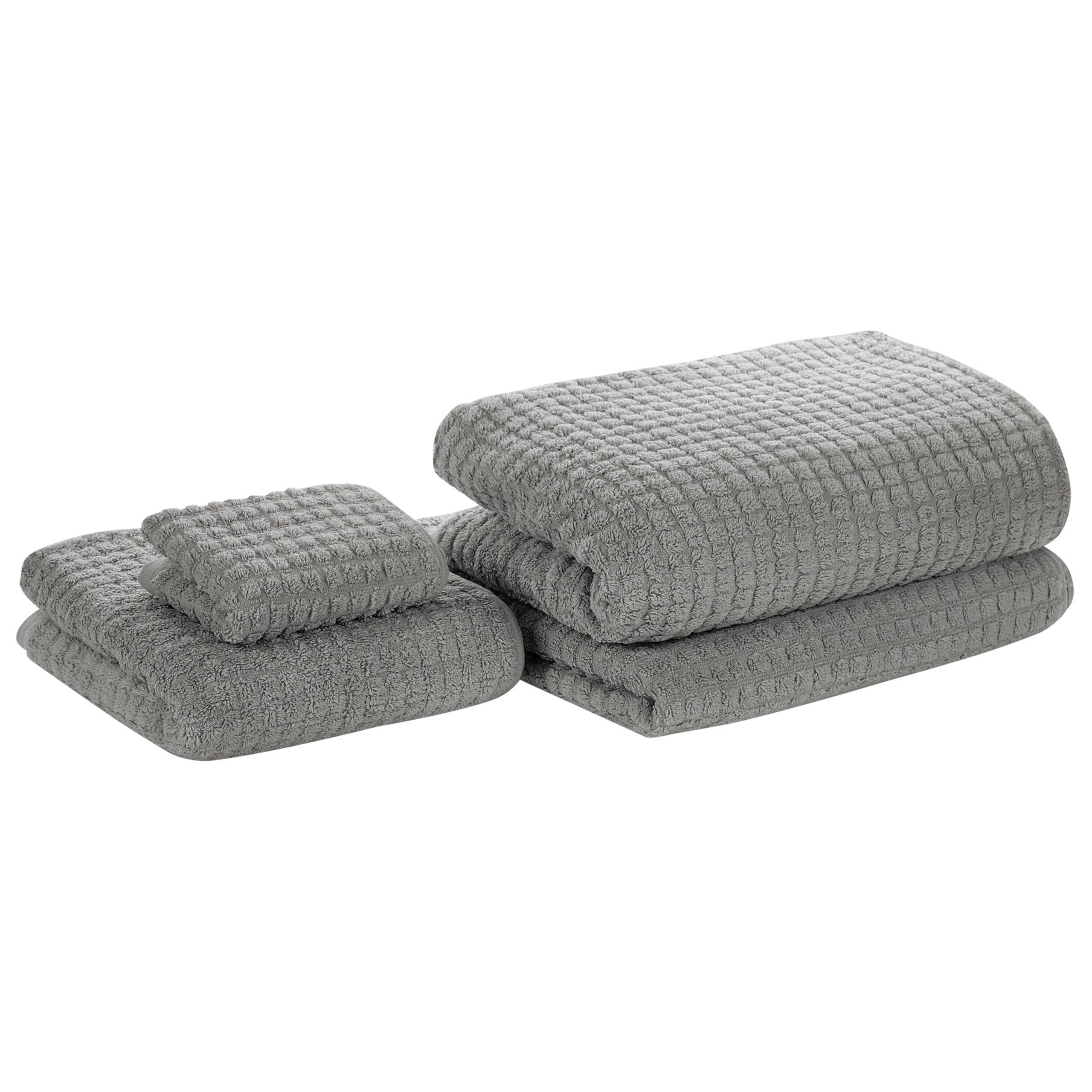 Handdoek set van 4 katoen grijs ATAI