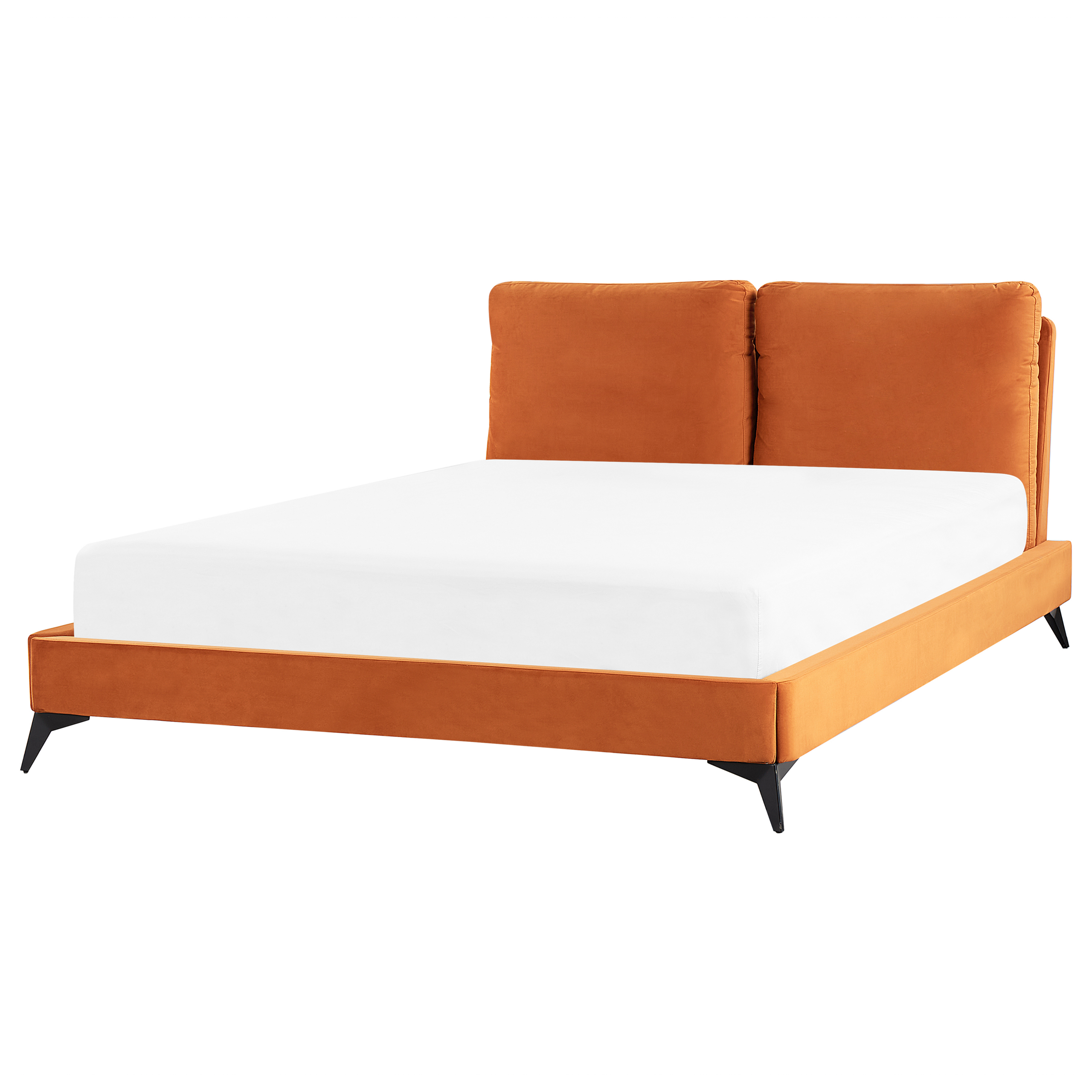 Bed fluweel oranje 160 x 200 cm MELLE