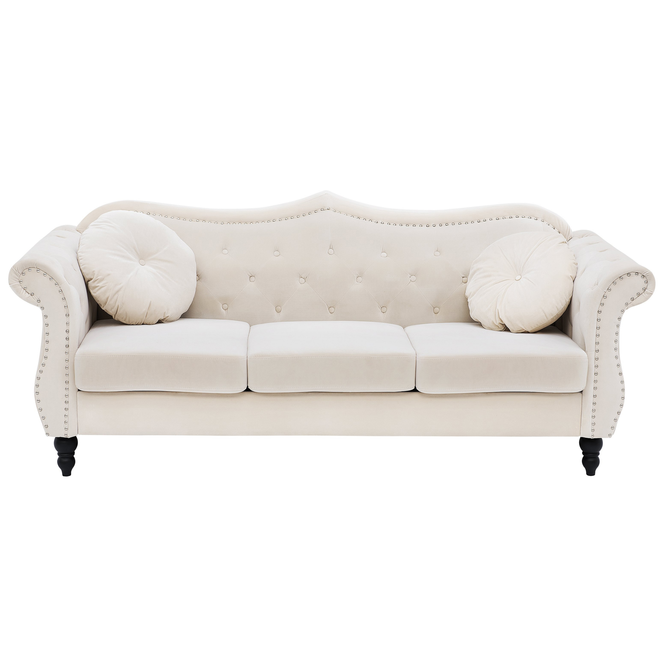 Driezitsbank fluweel beige SKIEN