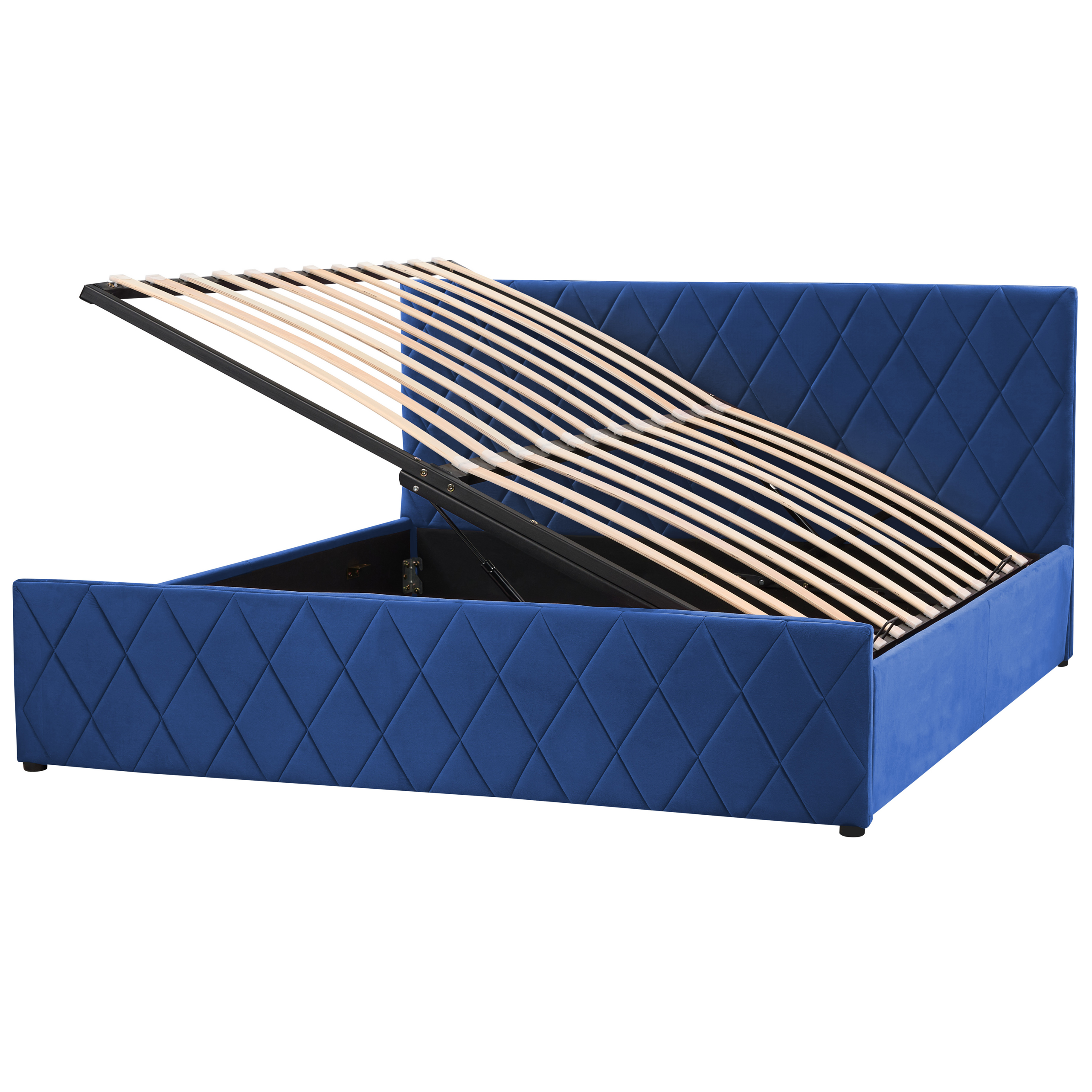 Bed fluweel blauw 180 x 200 cm ROCHEFORT