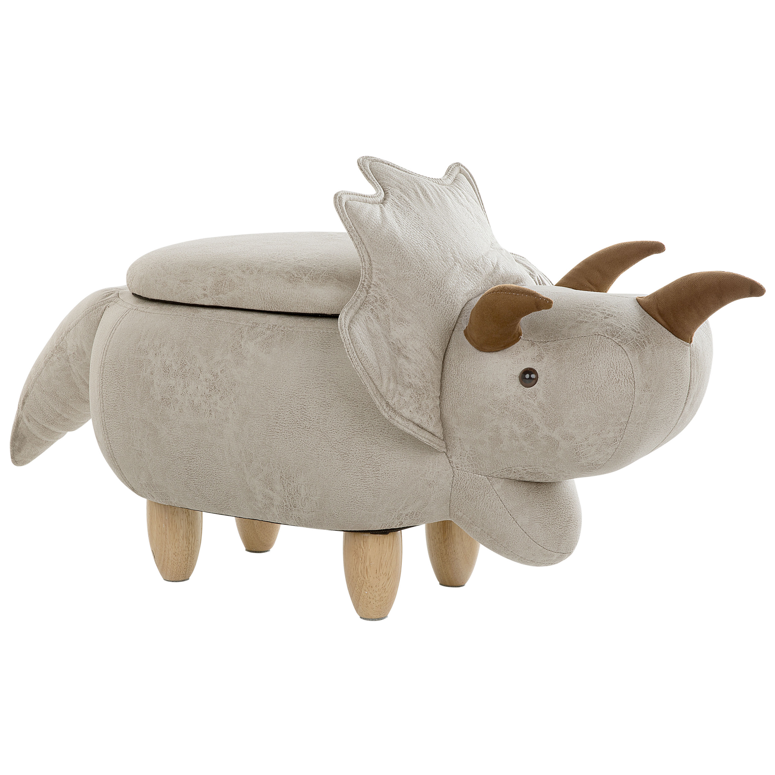 Hocker kunstleer grijs TRICERATOPS