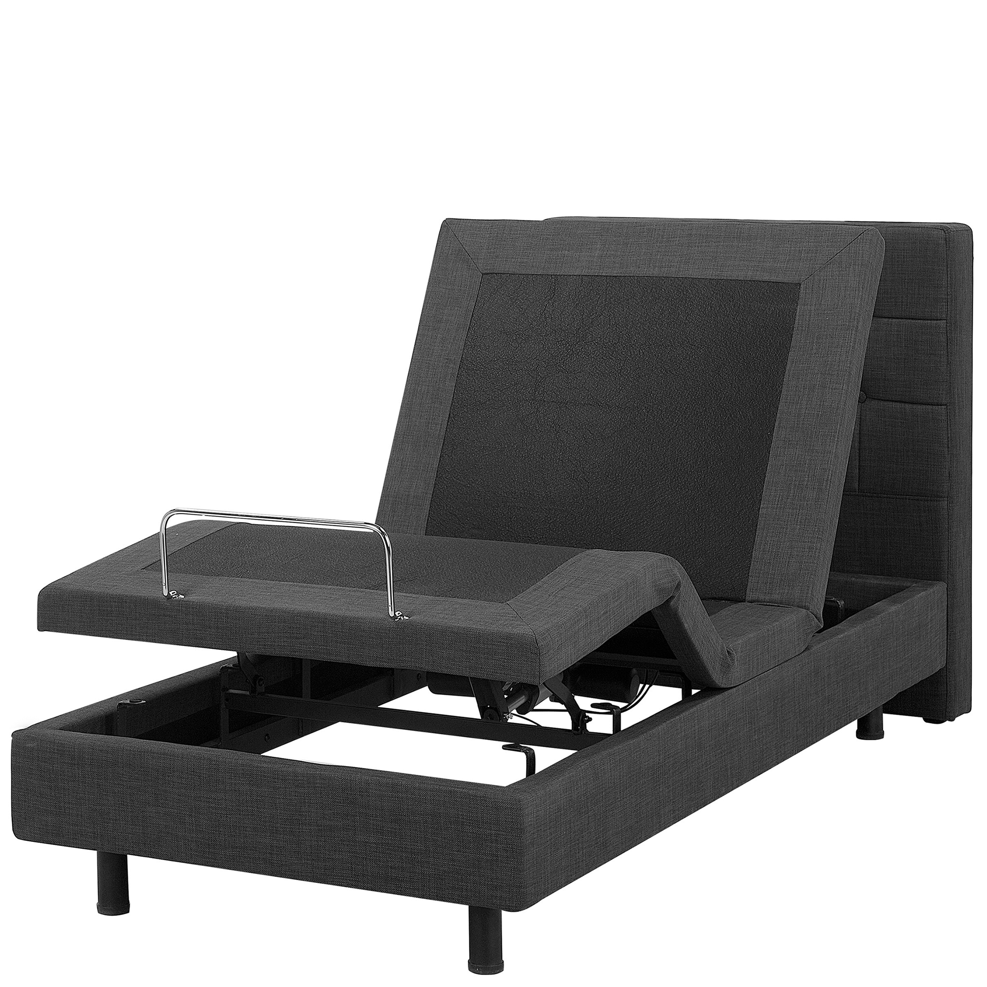 Bed stof grijs 90 x 200 cm DUKE