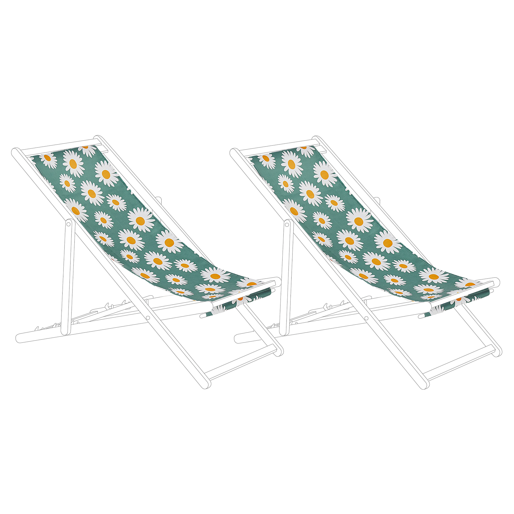 Doeken voor ligstoelen set van 2 met bloemenmotief ANZIO/AVELLINO