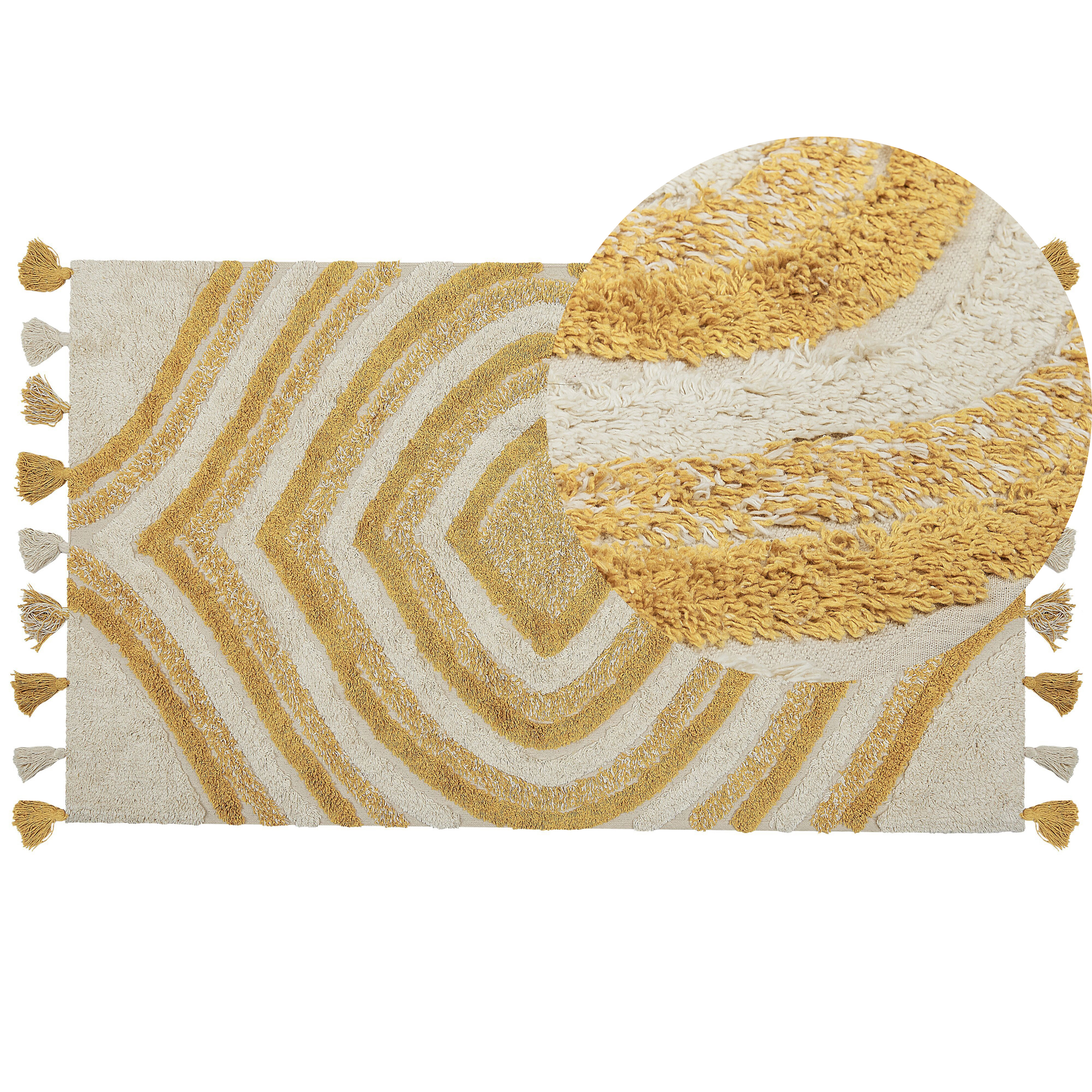 Vloerkleed katoen beige/geel 80 x 150 cm BINGOL