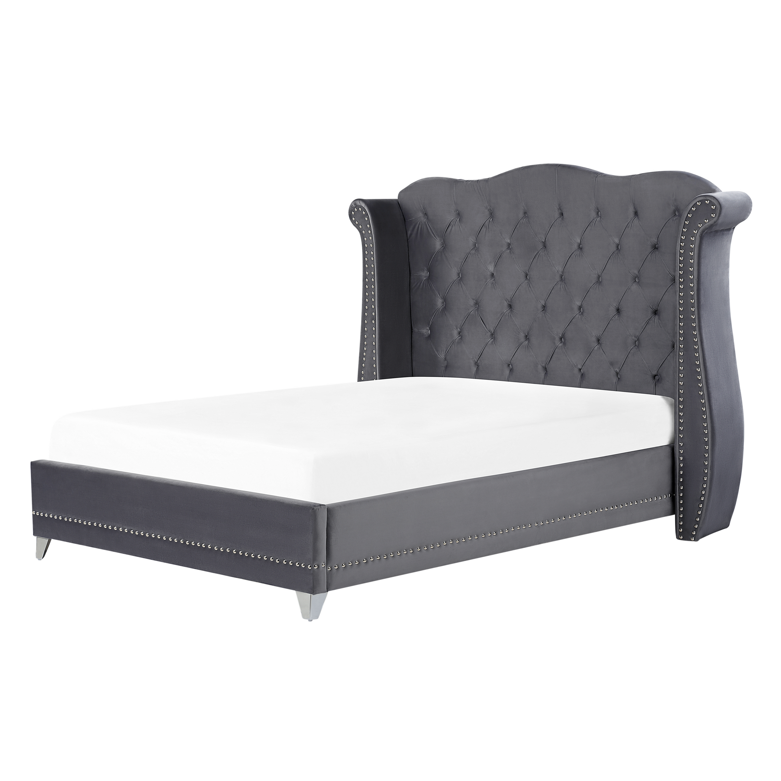 Bed fluweel zwart 140 x 200 AYETTE
