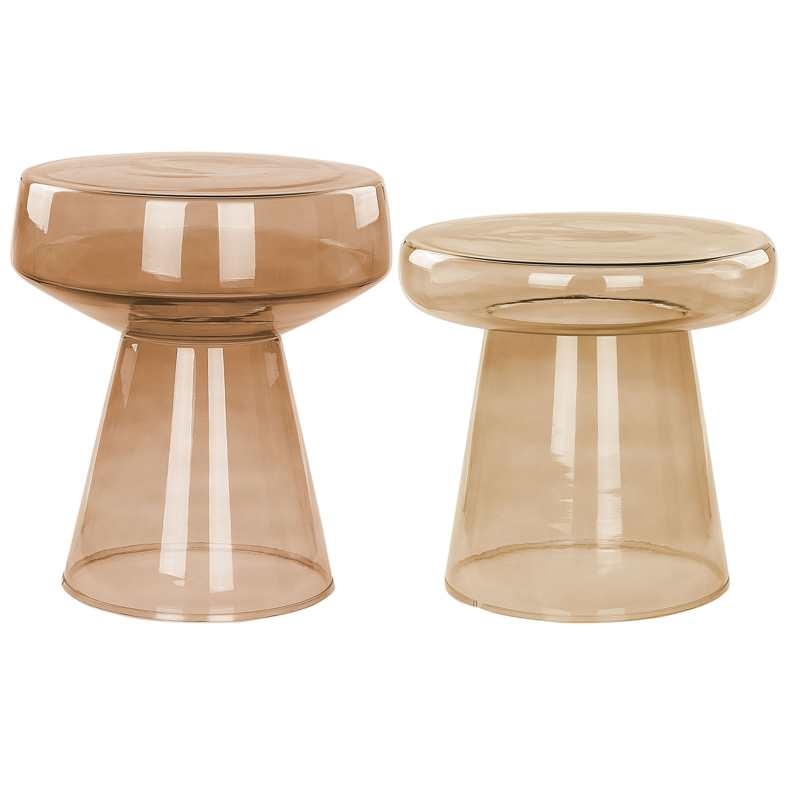 Bijzettafel set van 2 glas goudbruin LAGUNA/CALDERA