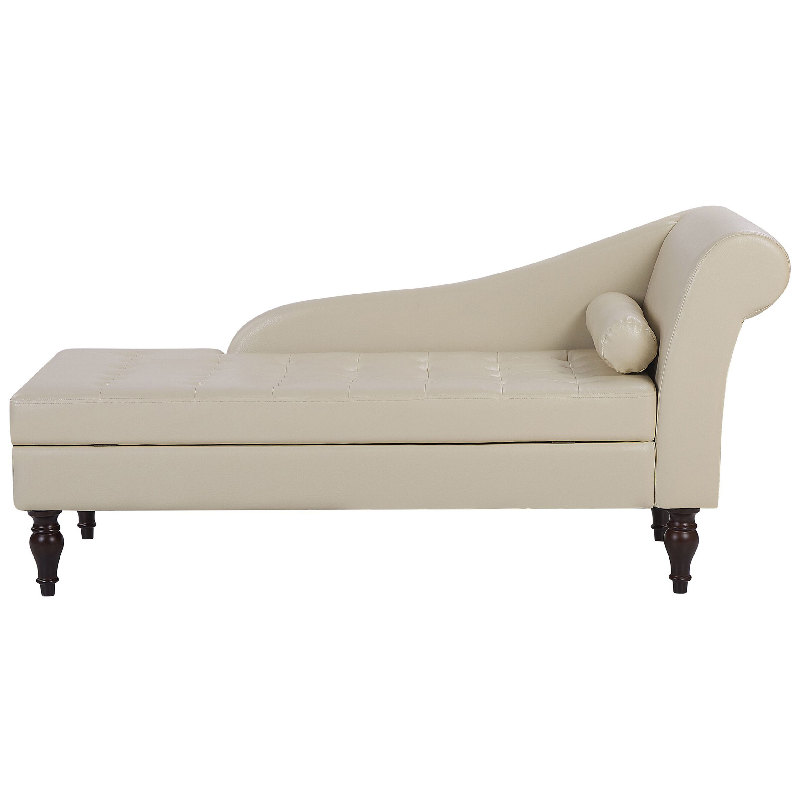 Chaise longue kunstleer lichtbeige rechtszijdig PESSAC II