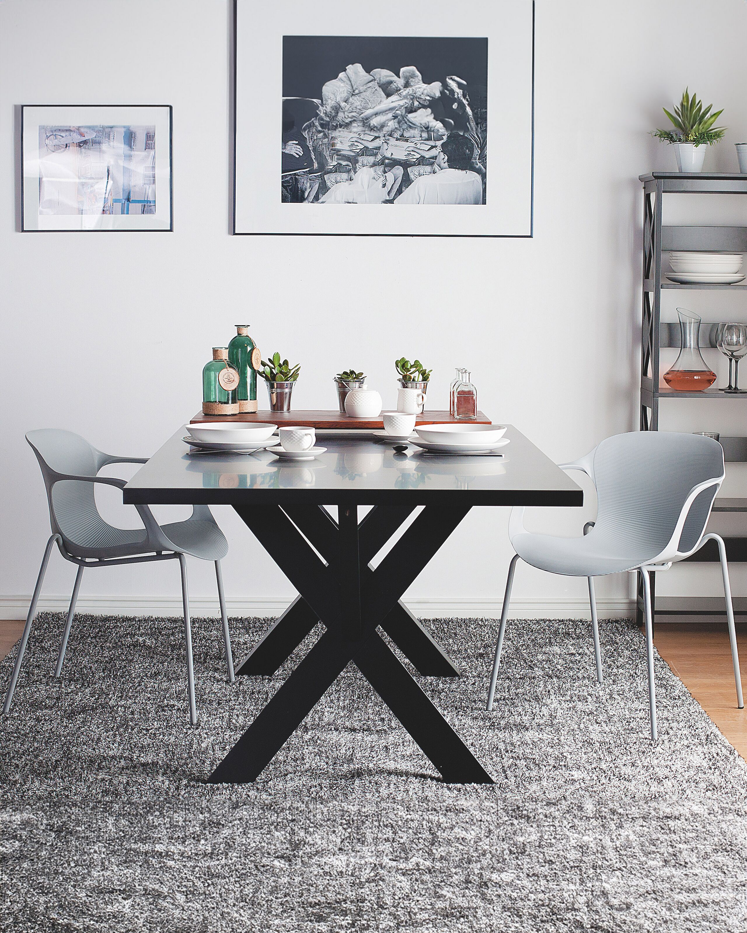 Scaun dining - Set de 2 scaune dining ELBERT Gri deschis