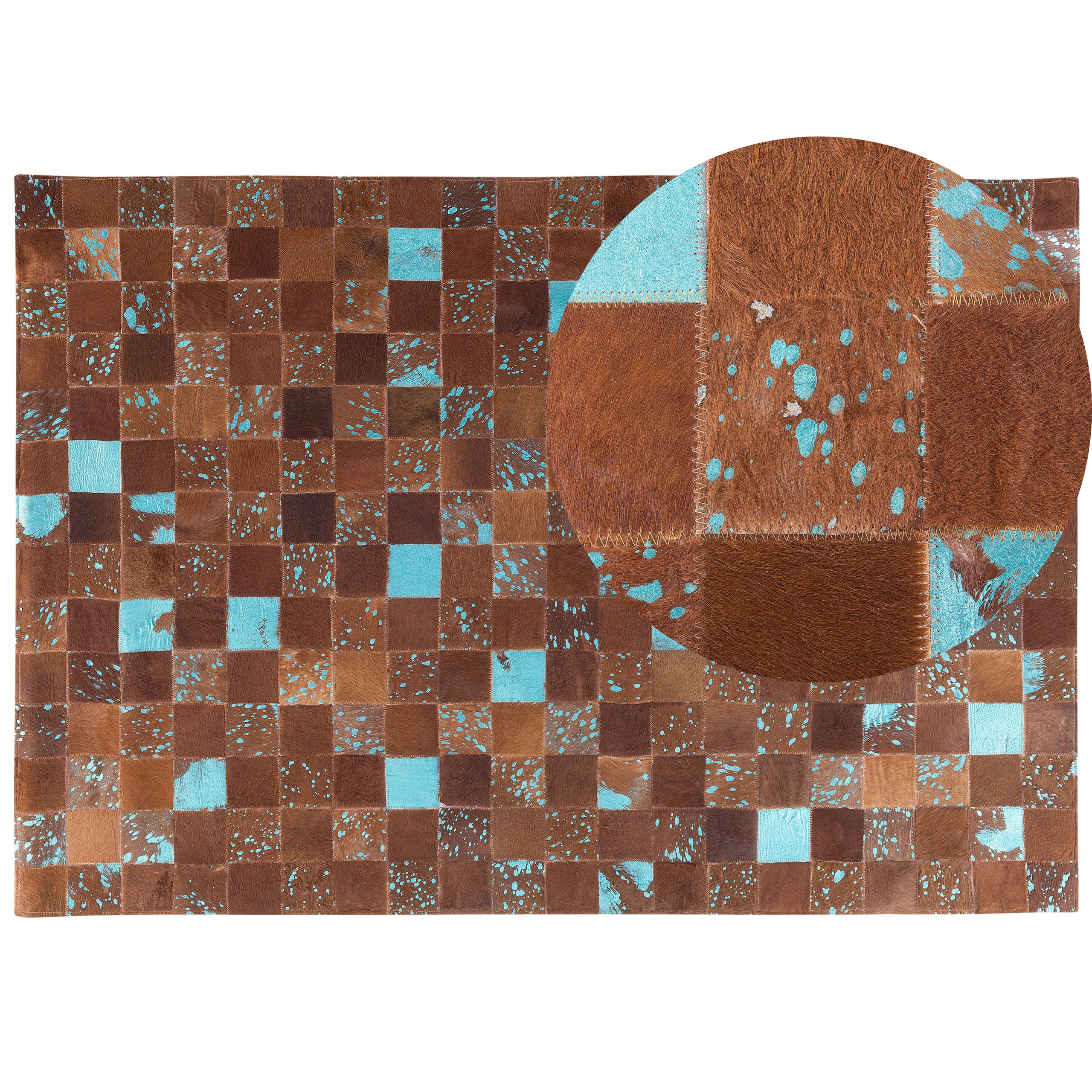 Vloerkleed patchwork bruin 160 x 230 cm ALIAGA