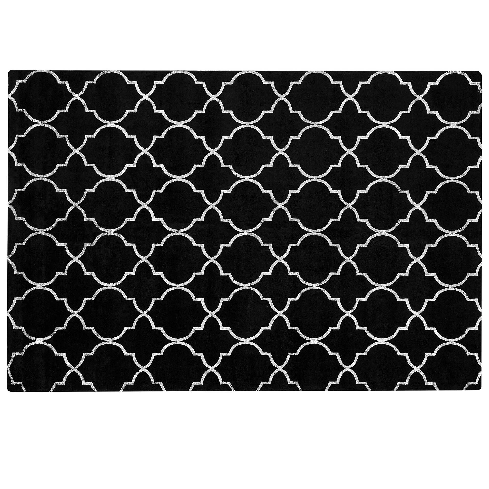 Vloerkleed viscose zwart/zilver 160 x 230 cm YELKI