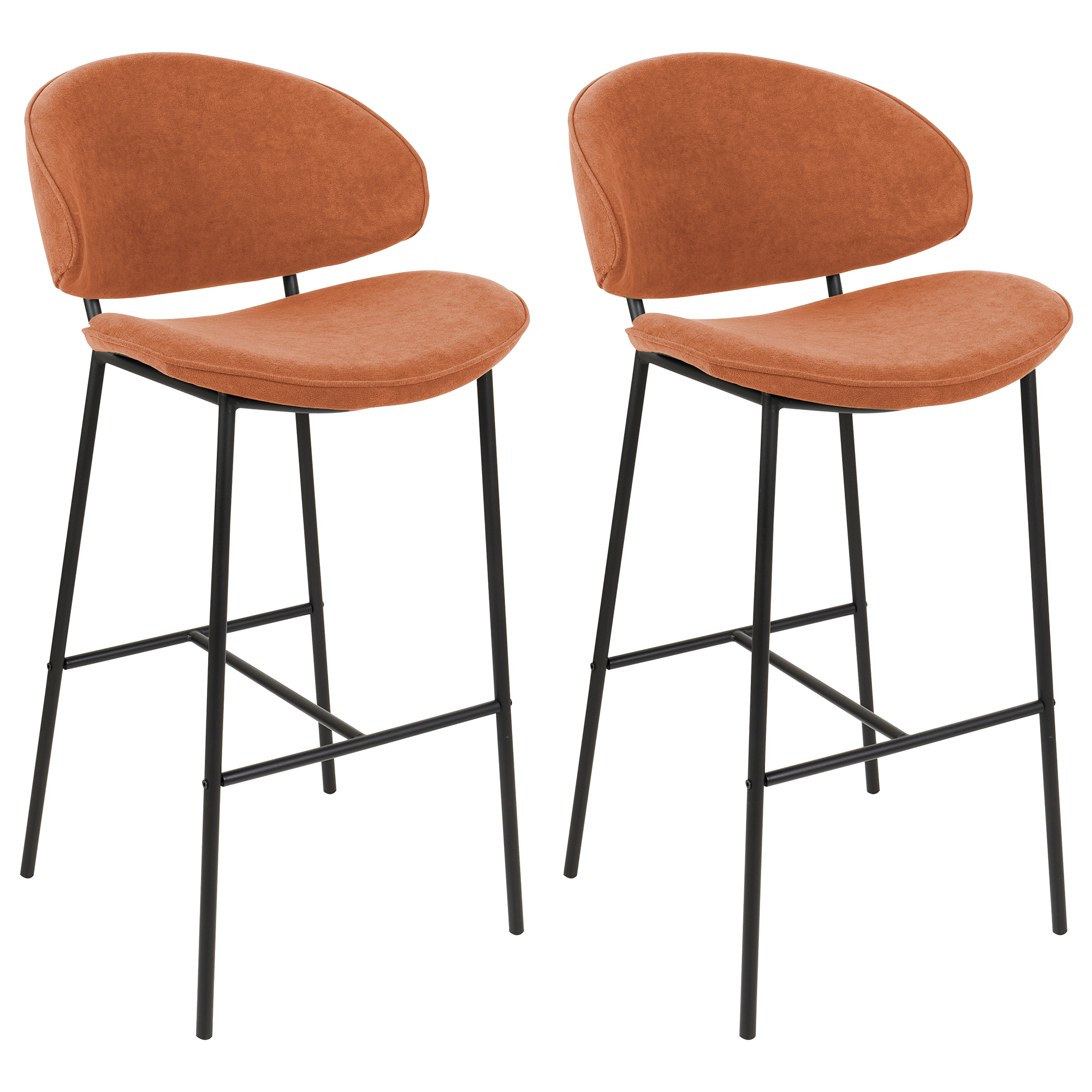 Barkruk Set van 2 Stof Oranje KIANA