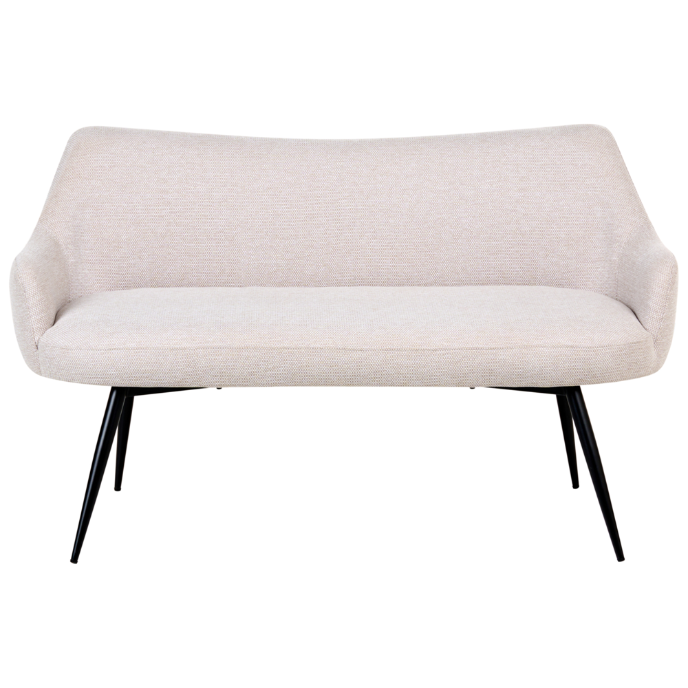 Divano da cucina Beige Tessuto poliestere Rivestimento a 2 posti Struttura in metallo Gambe nere Panca