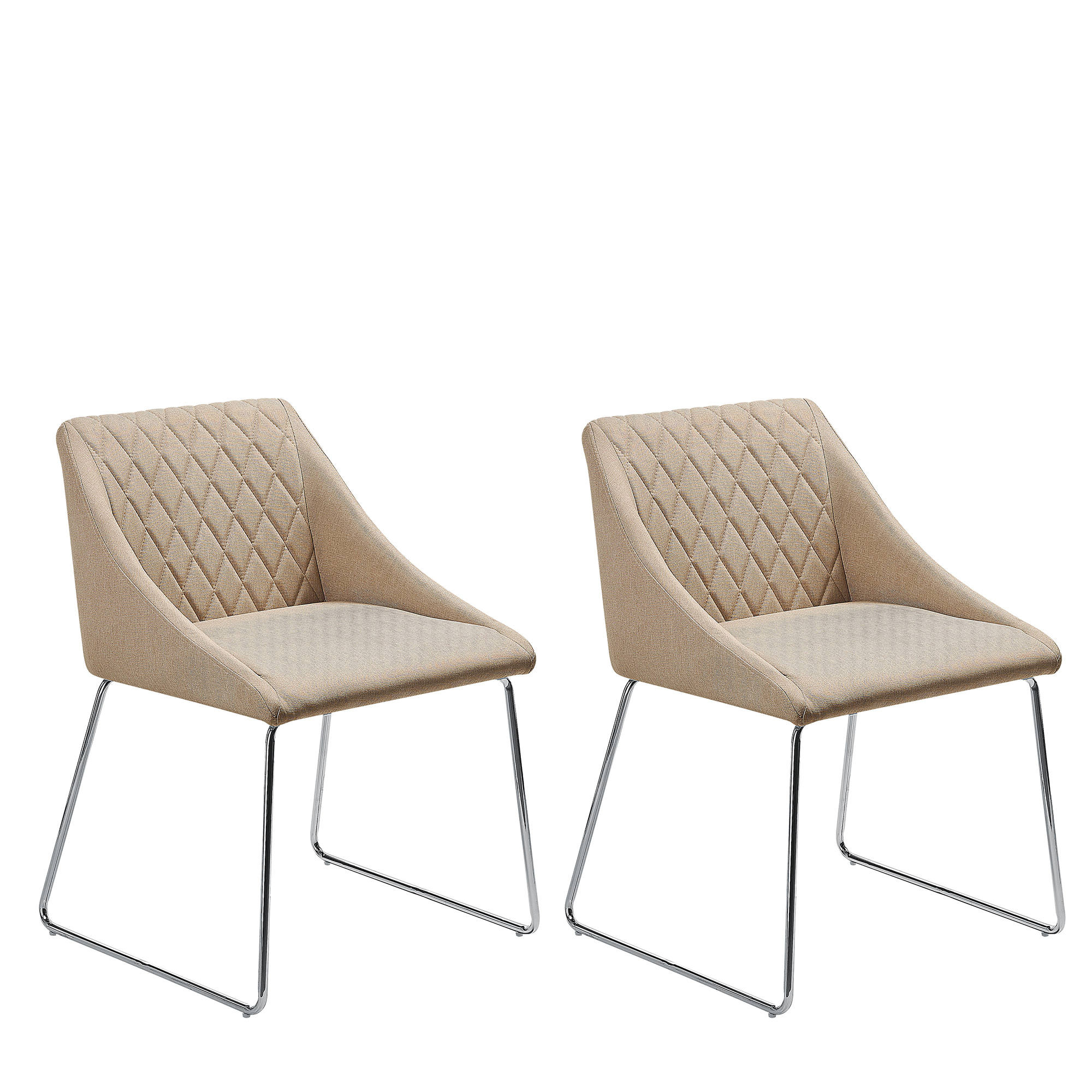 Eetkamerstoel Set van 2 Stof Beige ARCATA
