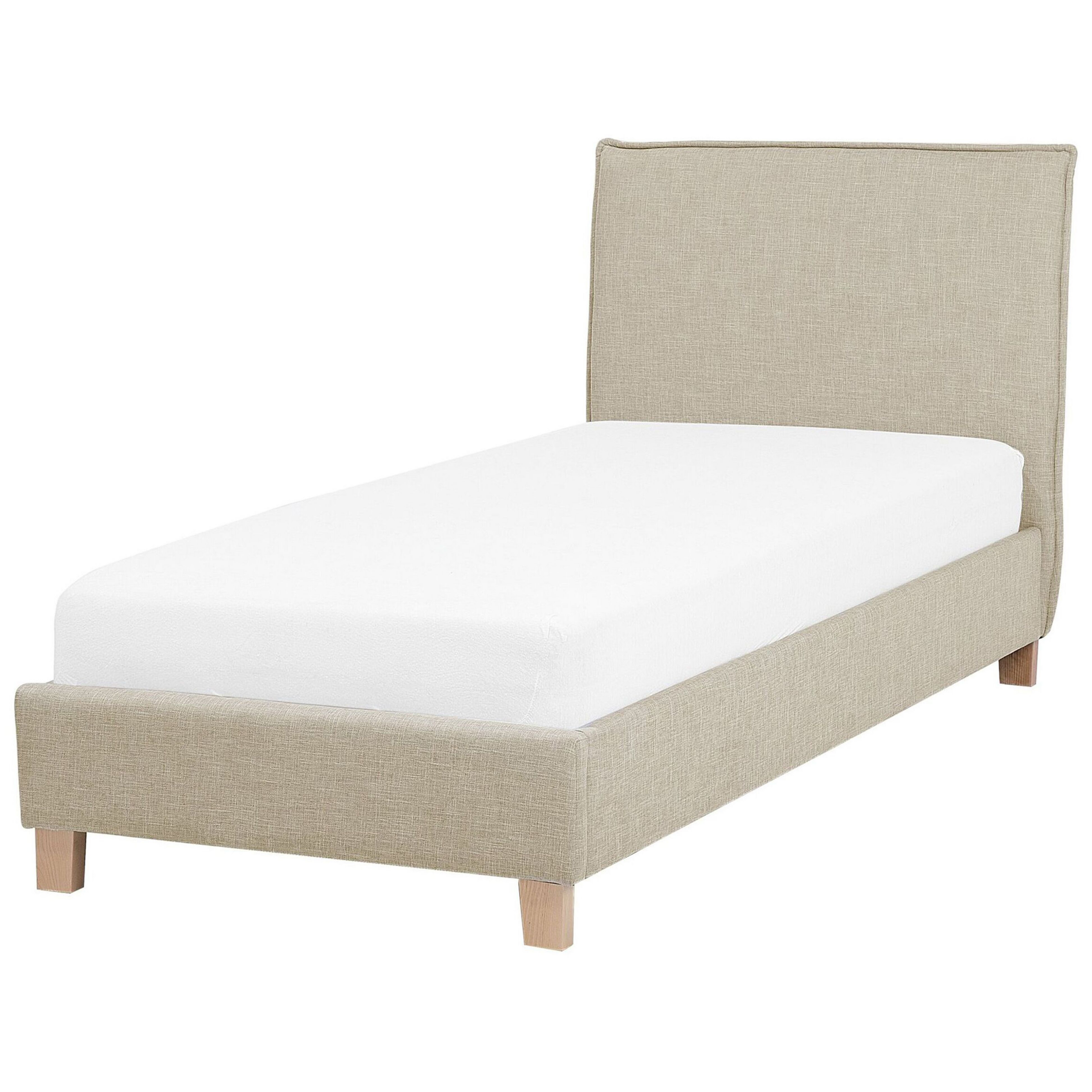 Bed stof beige 90 x 200 cm SENNEZ