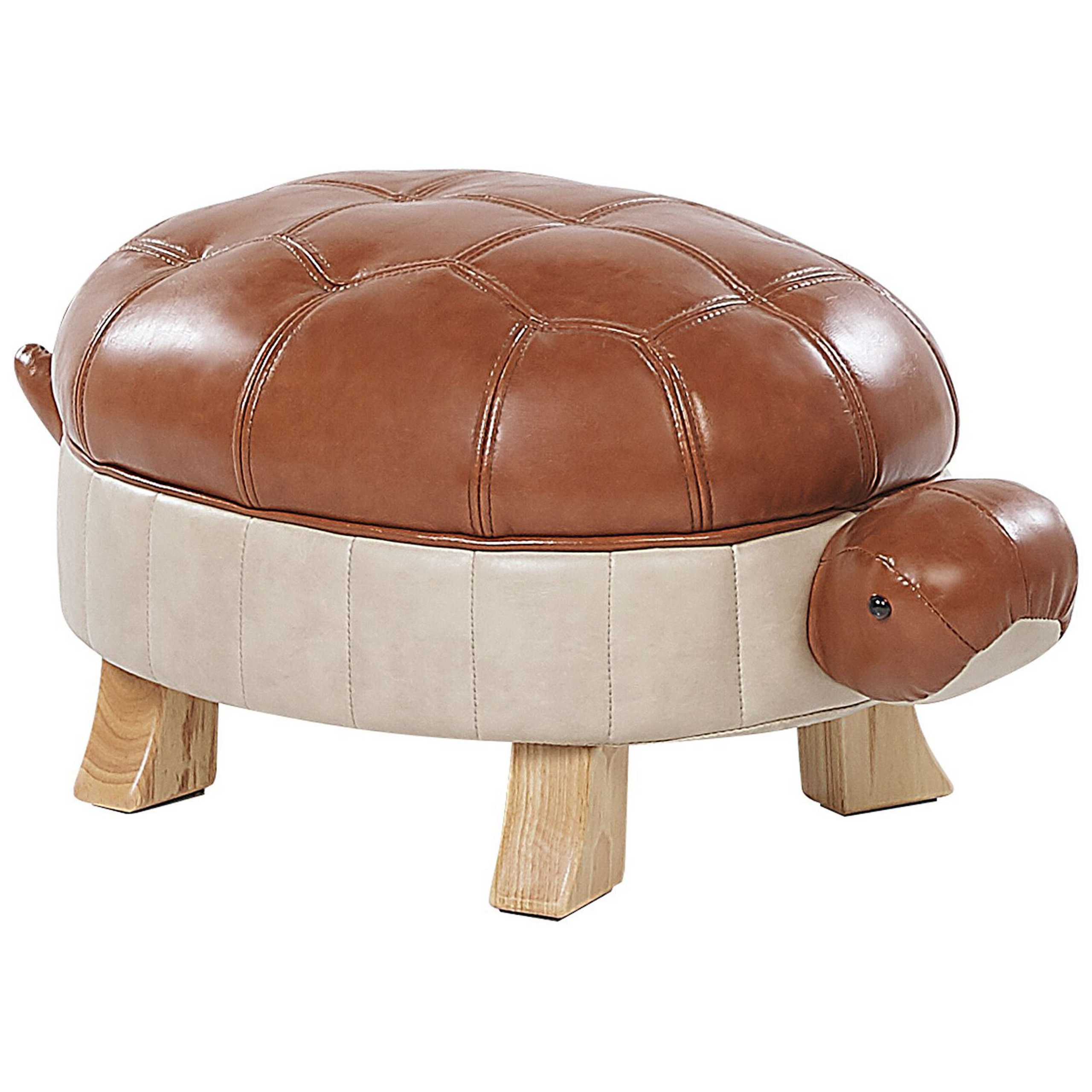 Poef kunstleer bruin TURTLE