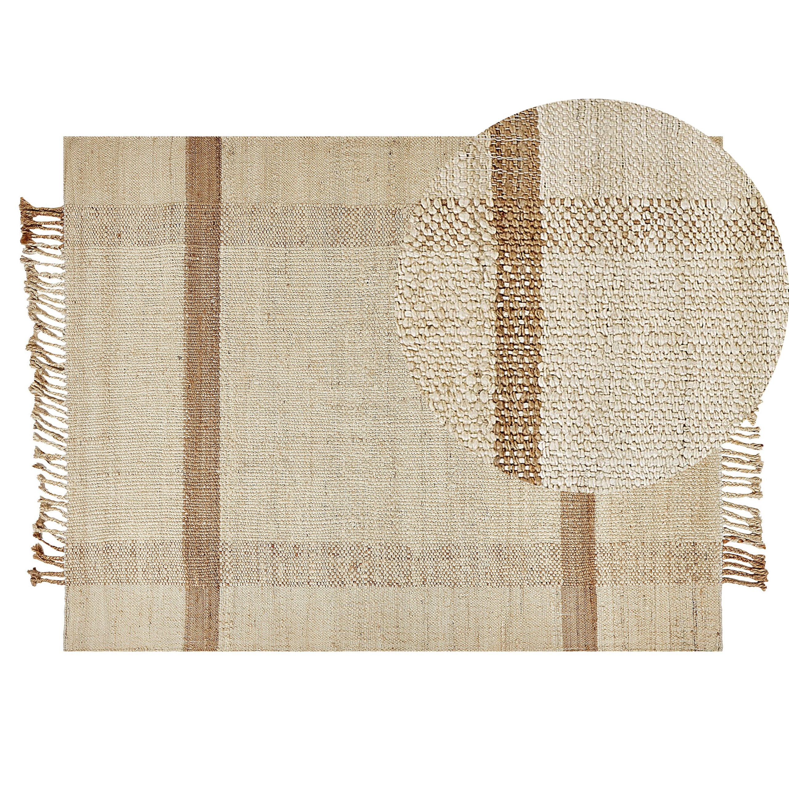 Vloerkleed jute beige 140 x 200 cm YELMEZ