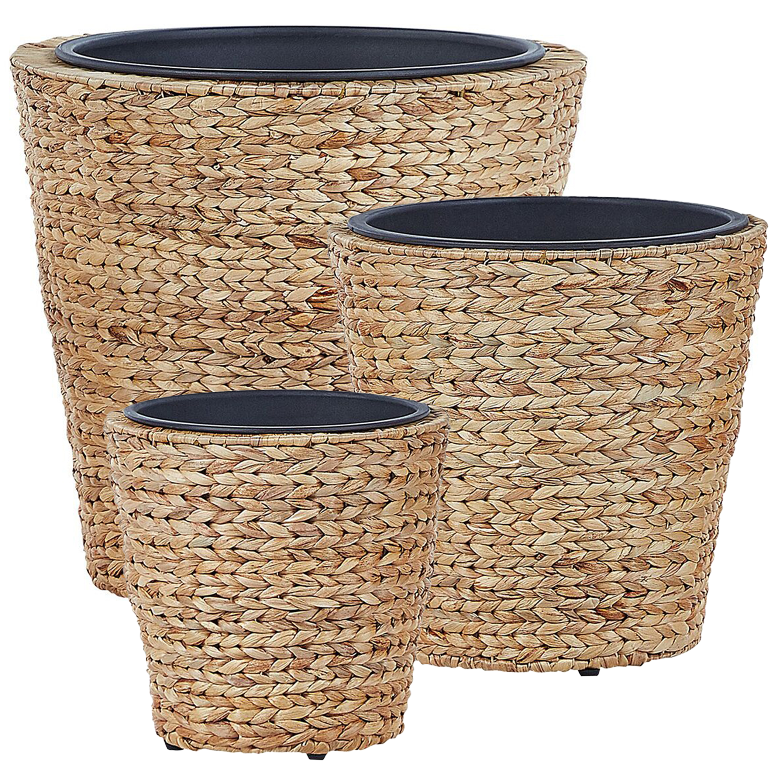 Bloempot set van 3 naturel PLAKA