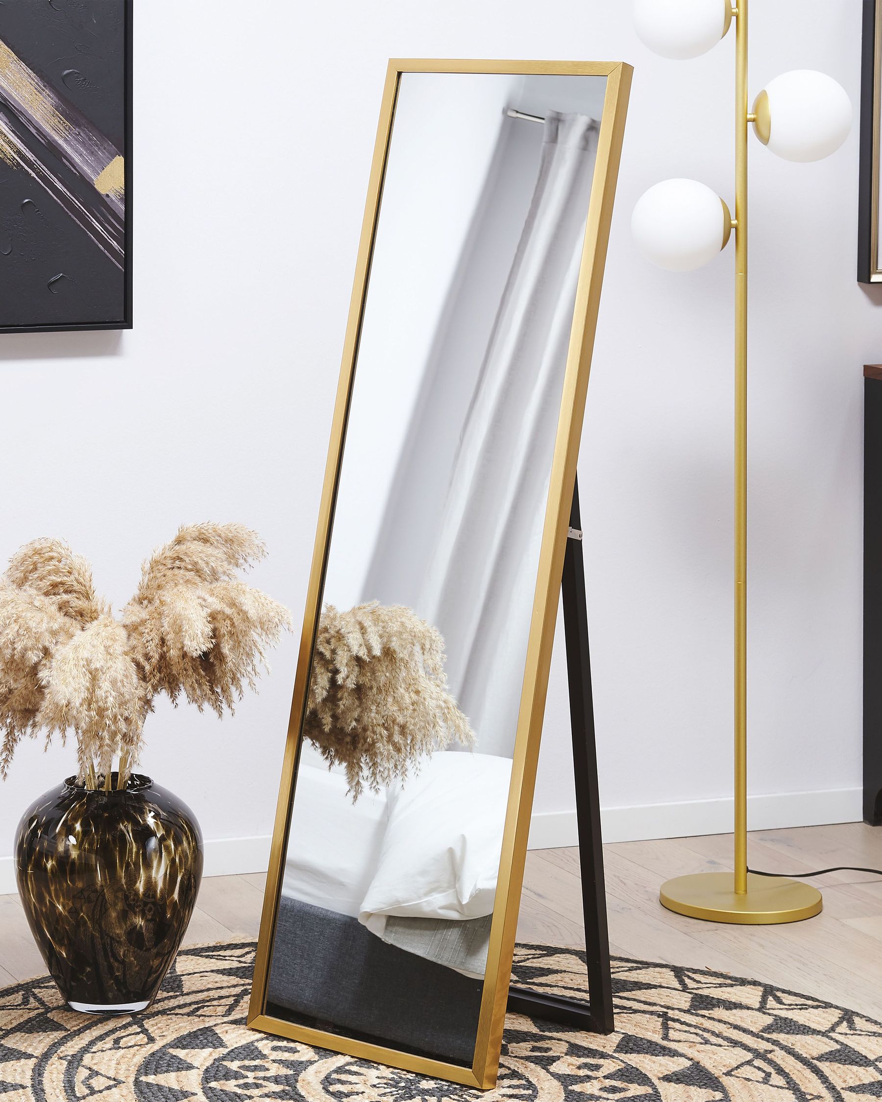 Freistehender Spiegel Kunststoff gold 40 x 140 cm Torcy