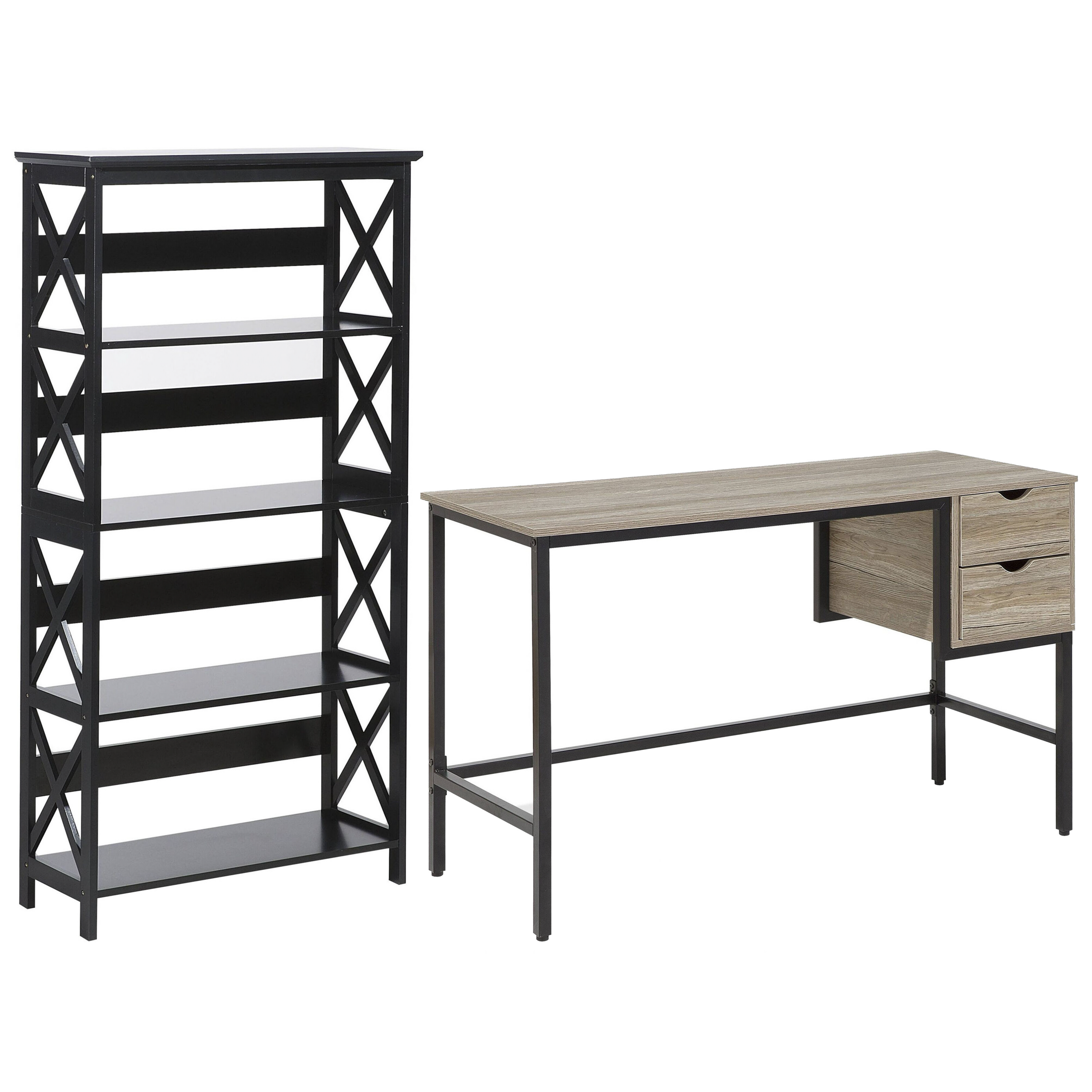 Bureauset licht hout met zwart FOSTER/GRANT
