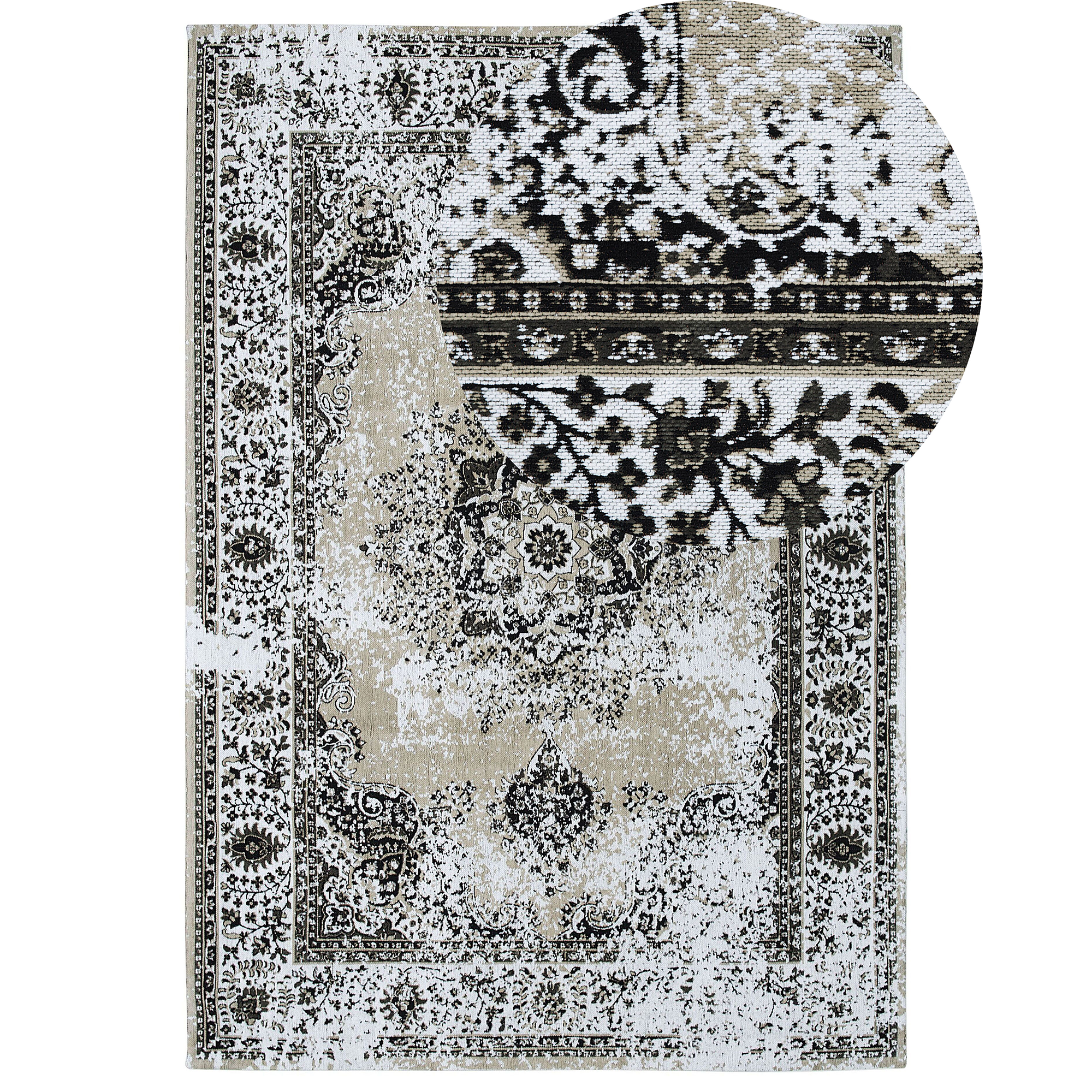 Vloerkleed katoen beige/grijs 160 x 230 cm ALMUS