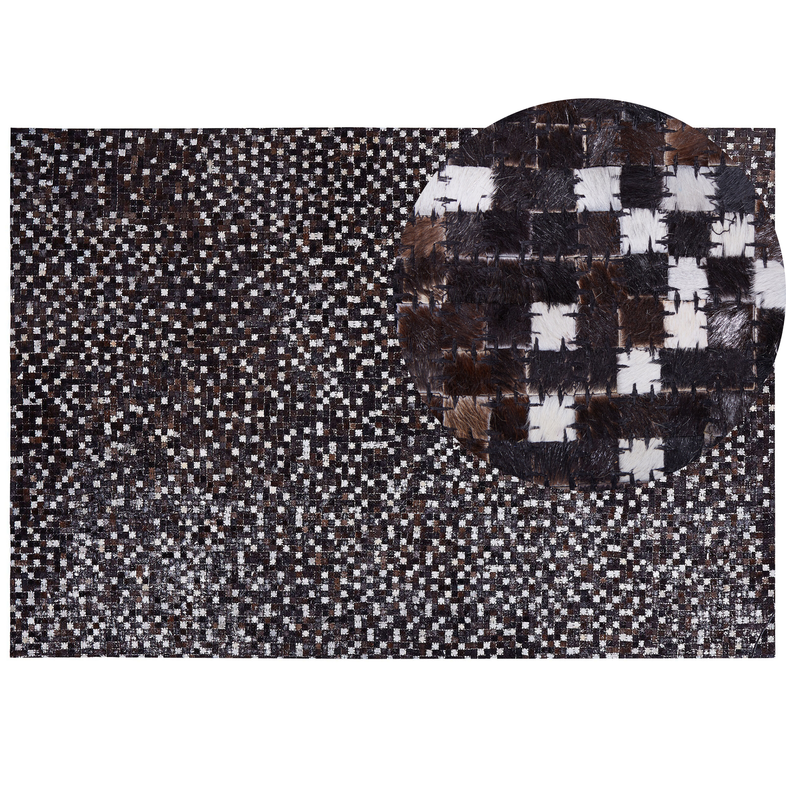 Vloerkleed patchwork bruin/zilver 160 x 230 cm AKKESE