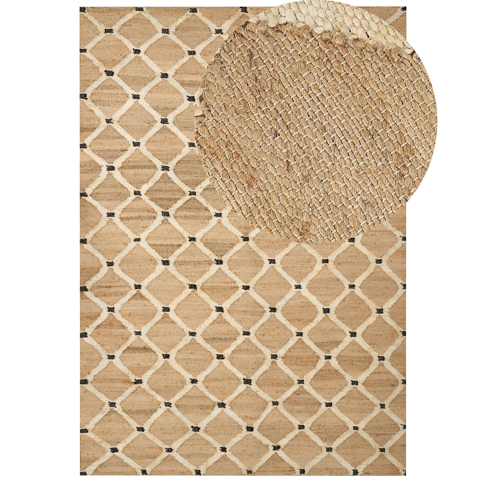 Vloerkleed jute beige 160 x 230 cm KALEKOY